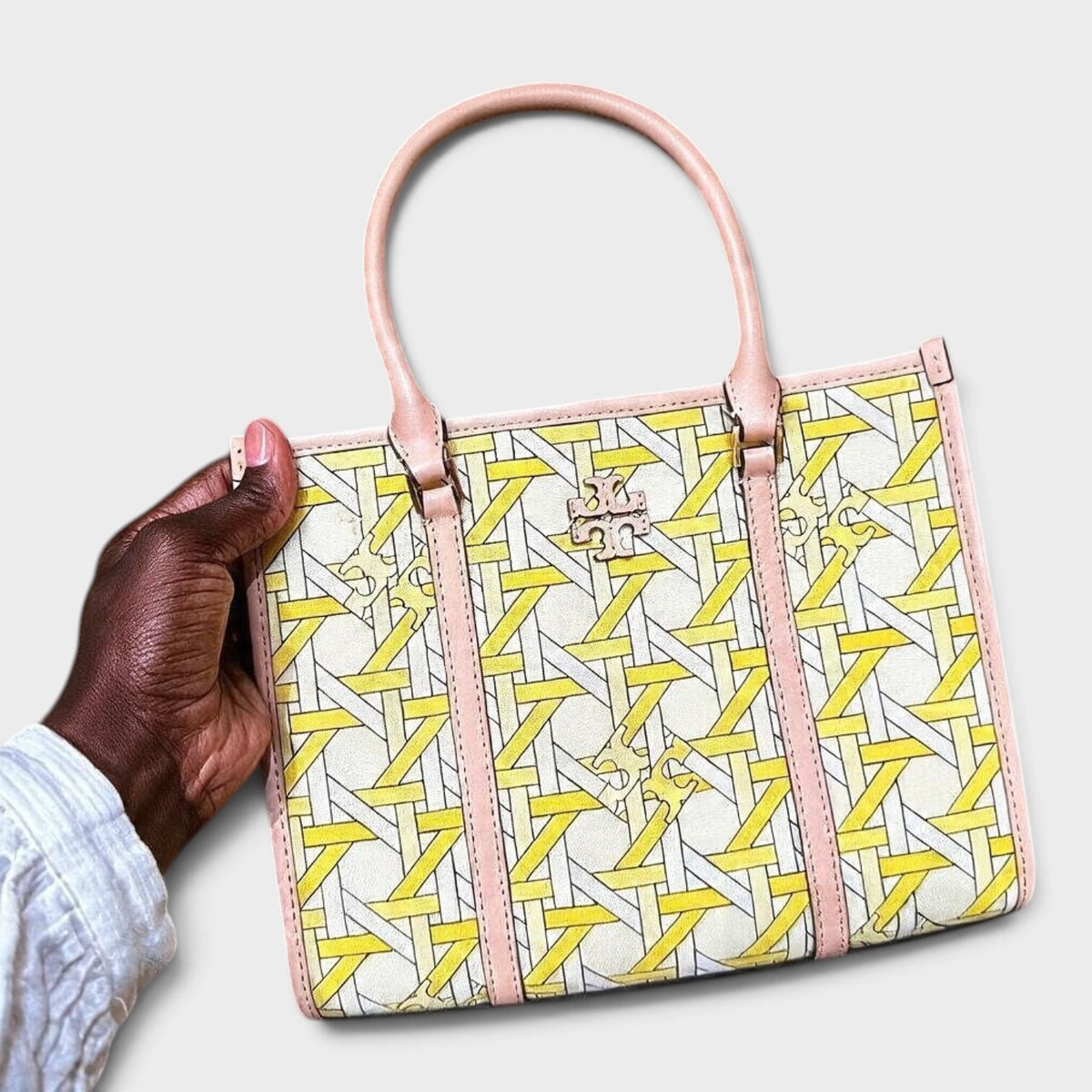 Blake Basketweave Small Tote Yellow