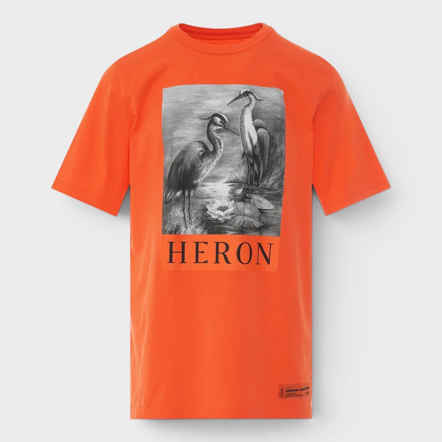 Heron Oversized T-Shirt Orange Black