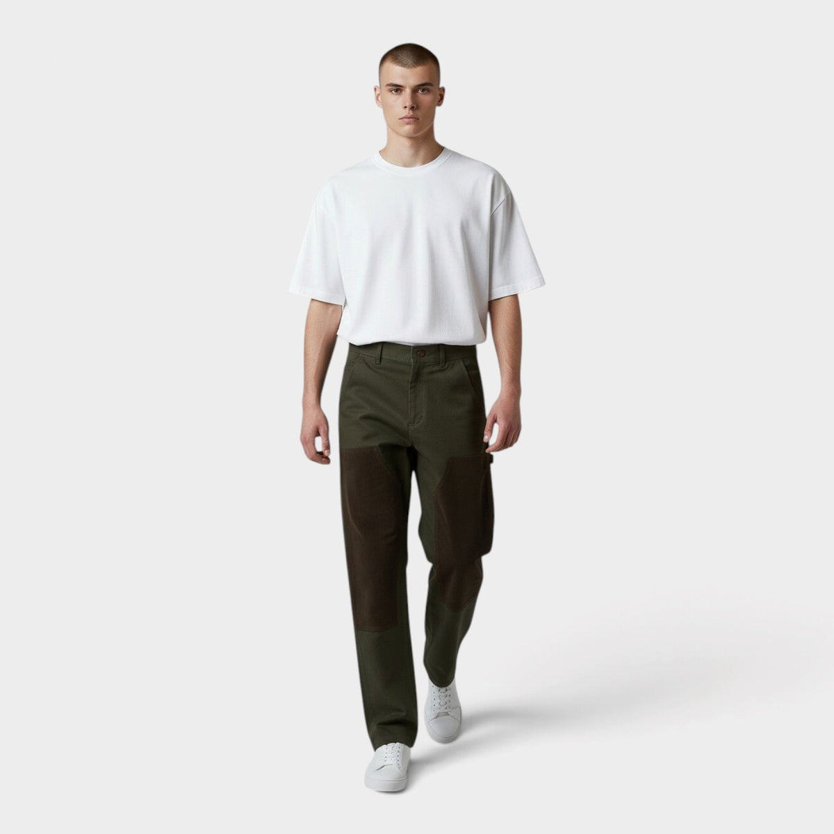 Utility Work Waxed Carpenter Pants Olive Green