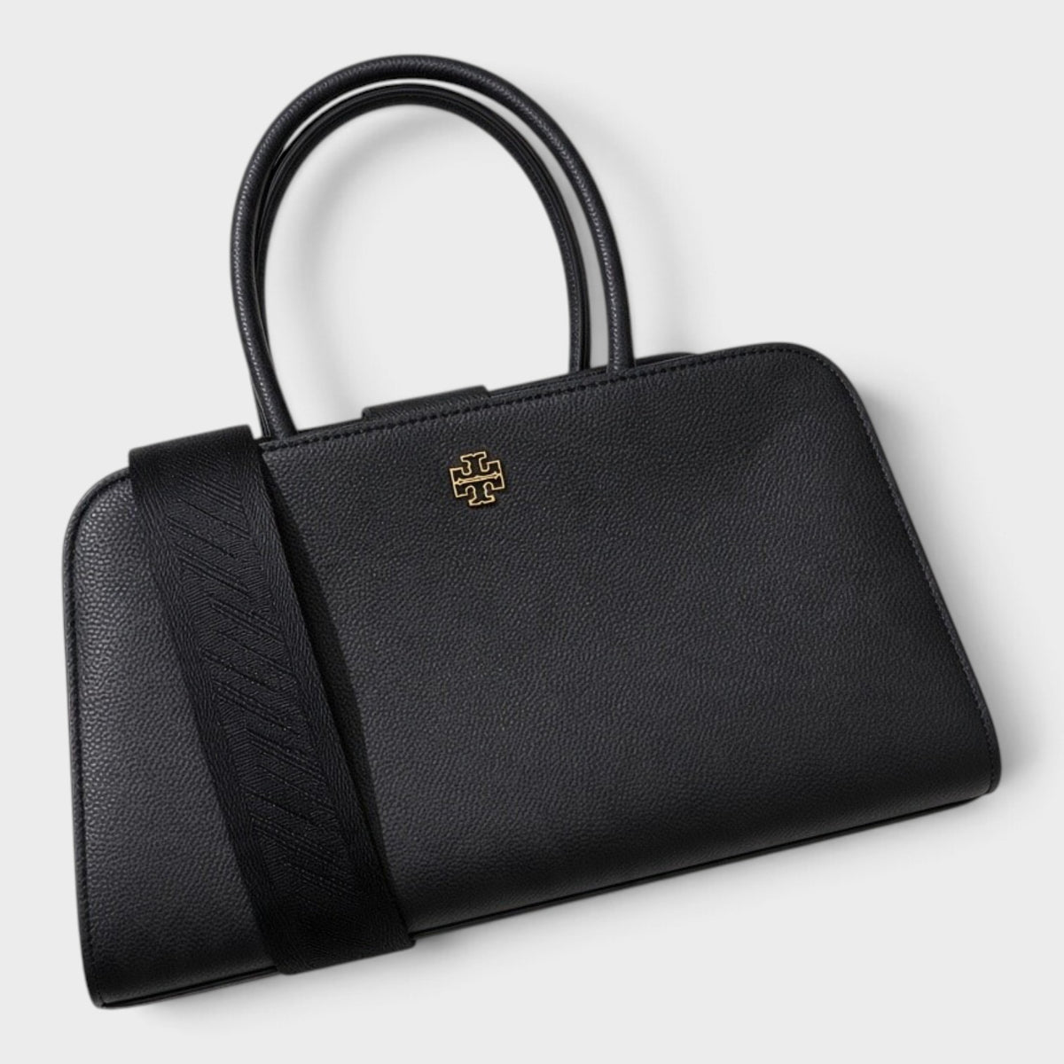 Britten Small Center Zip Satchel Black