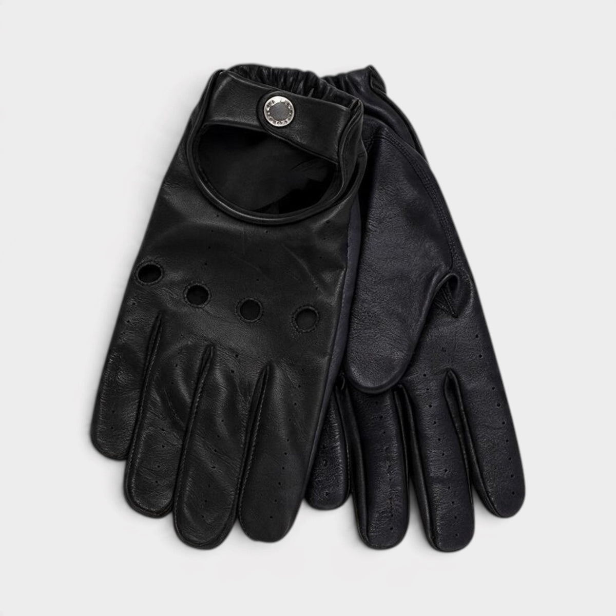 ALD Porsche 356 Leather Driving Gloves Black Navy