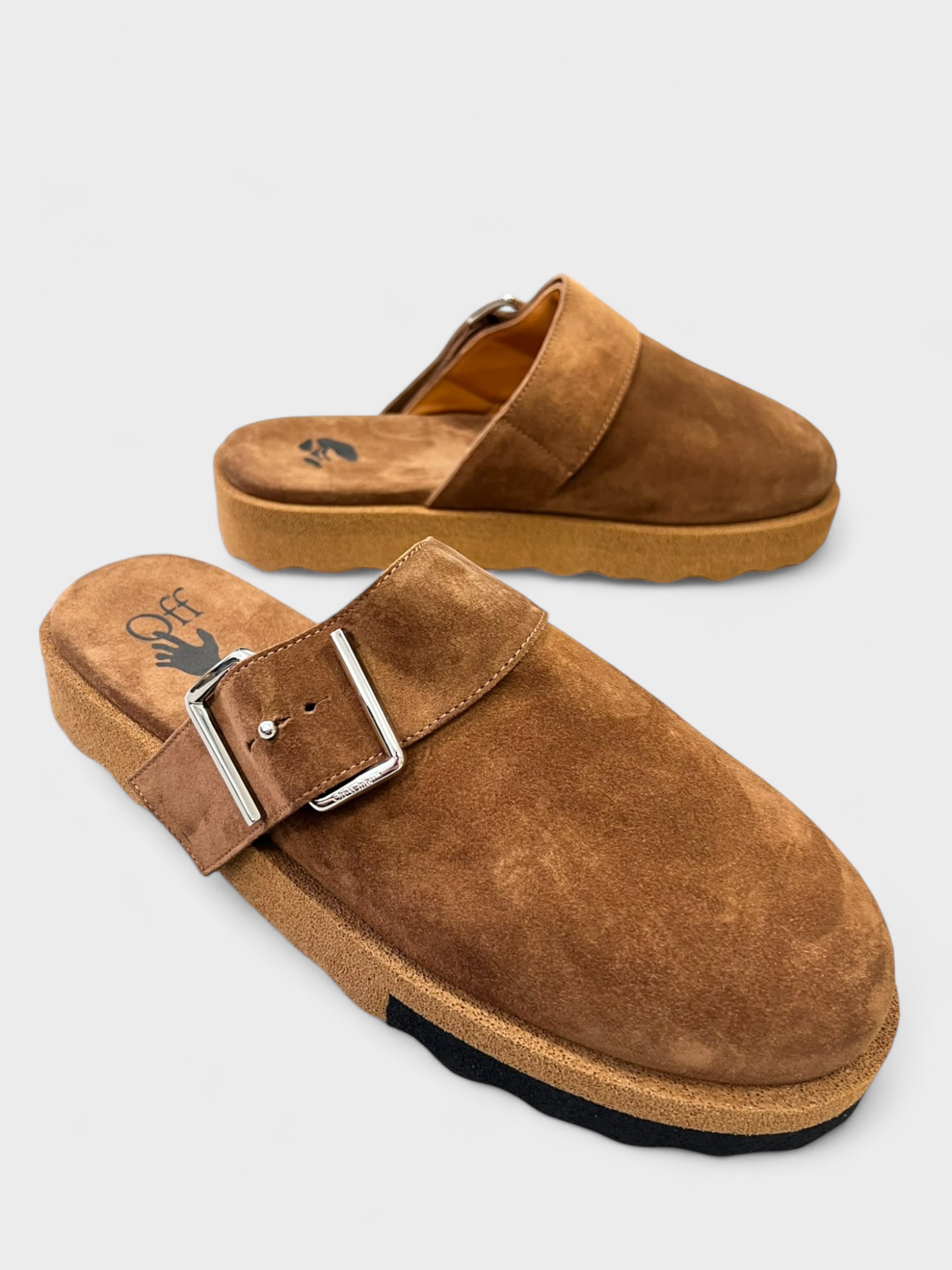 Off-White Comfort Leather Slipper Brown