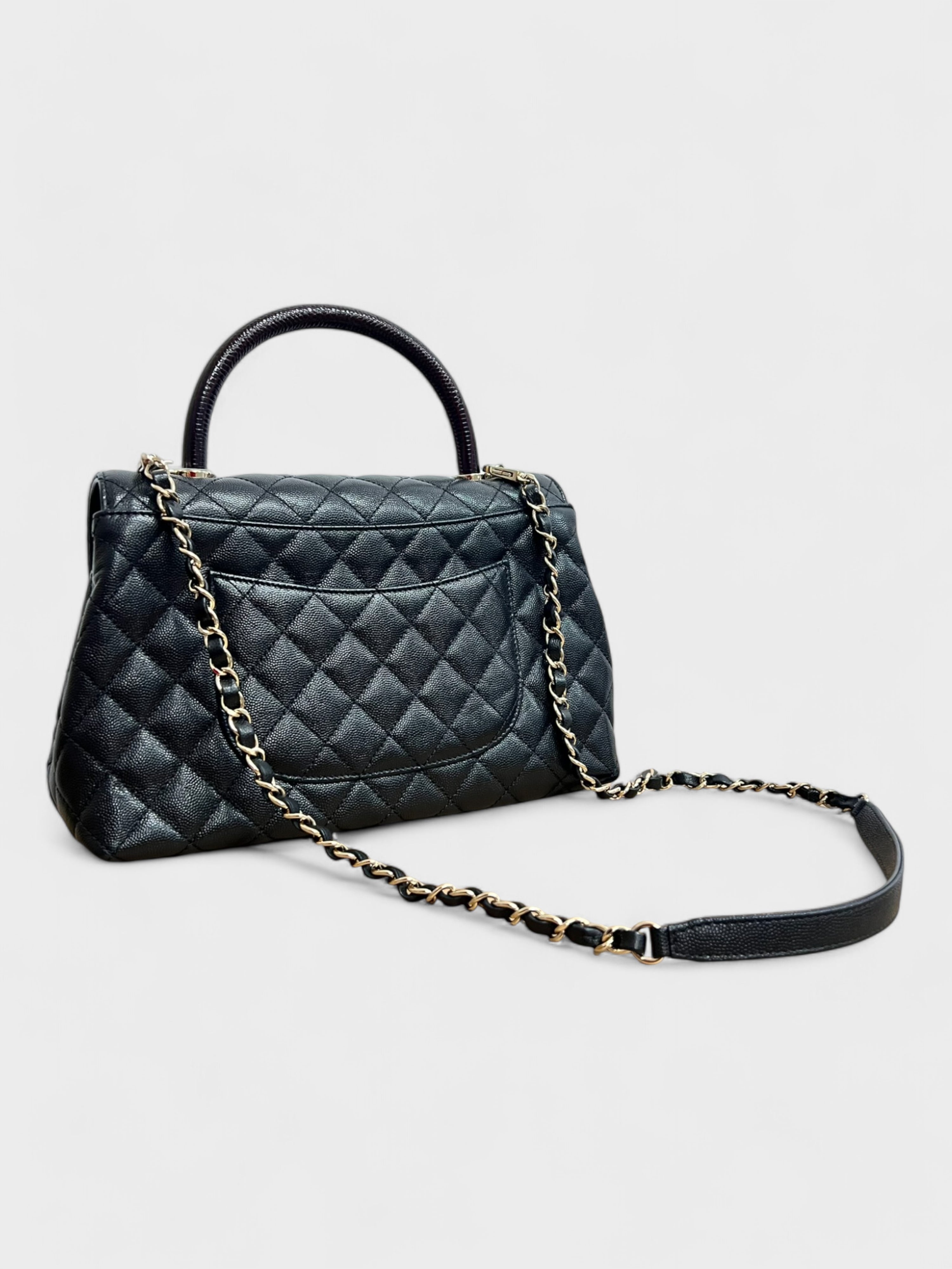 Chanel Coco Medium Top Handle Bag Black Caviar