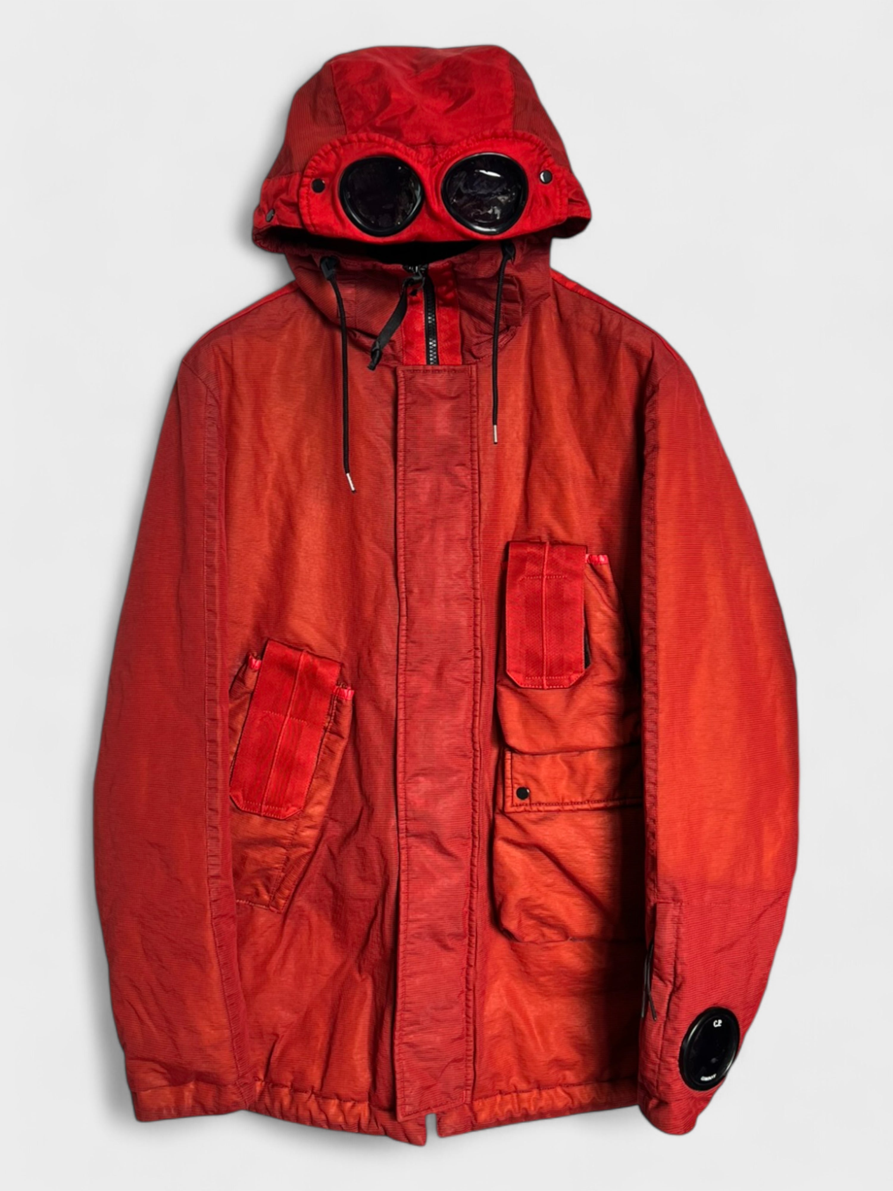 C.P Company Nylon Frosted Red Dyed Goggle Jacket