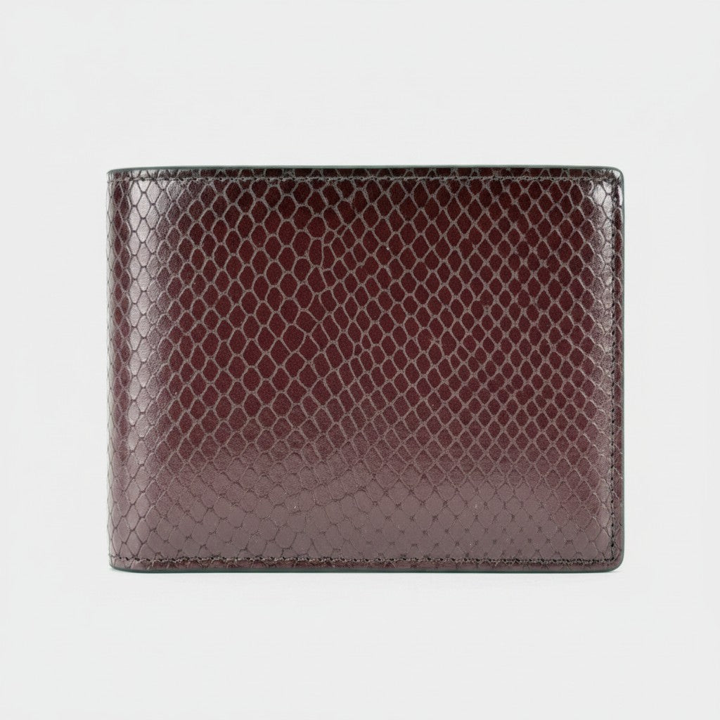 Medusa Leather Bi-fold Leather Wallet Garnet Brown