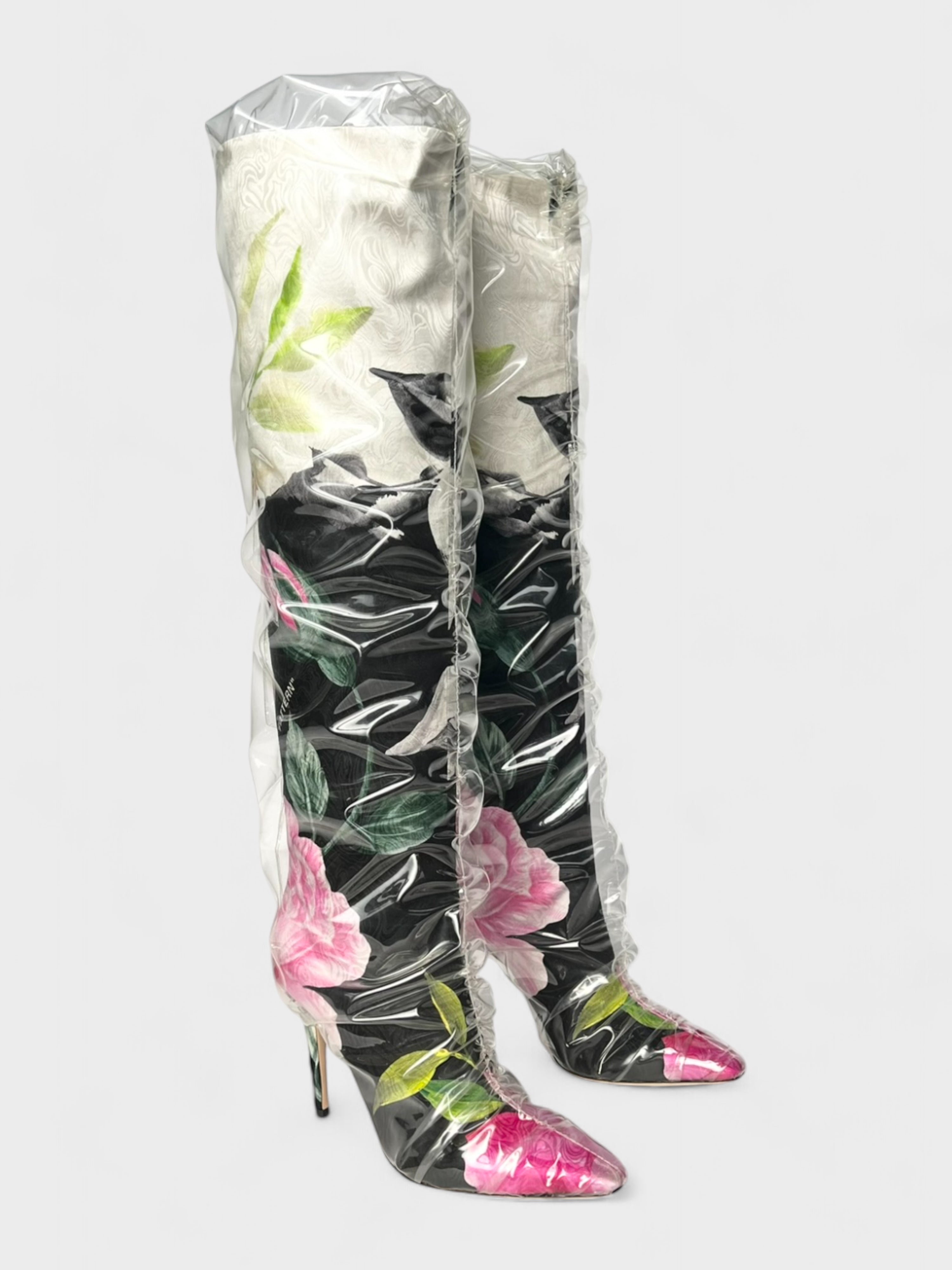 Off White x Jimmy Choo Knee High Floral Boot