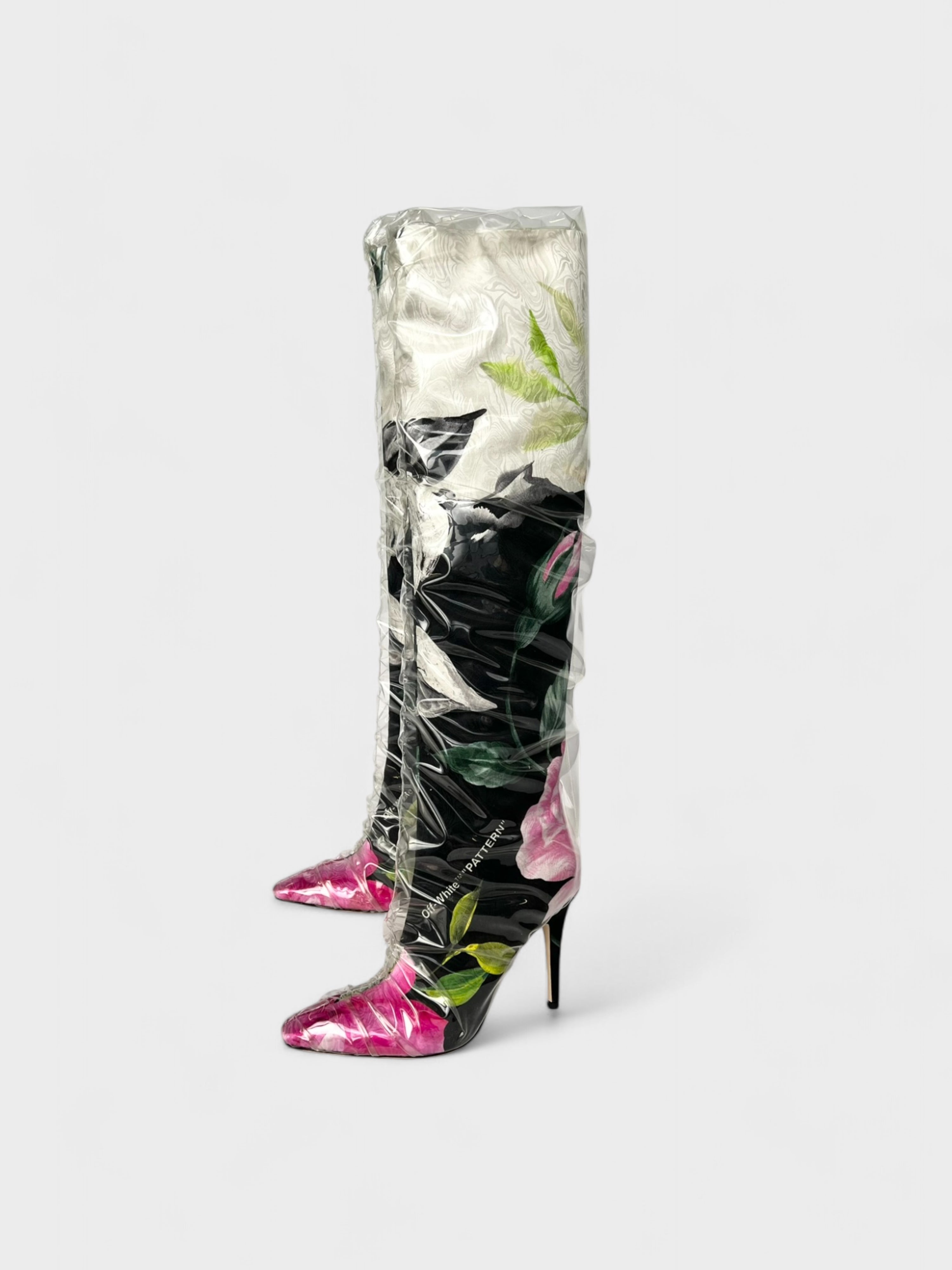 Off White x Jimmy Choo Knee High Floral Boot