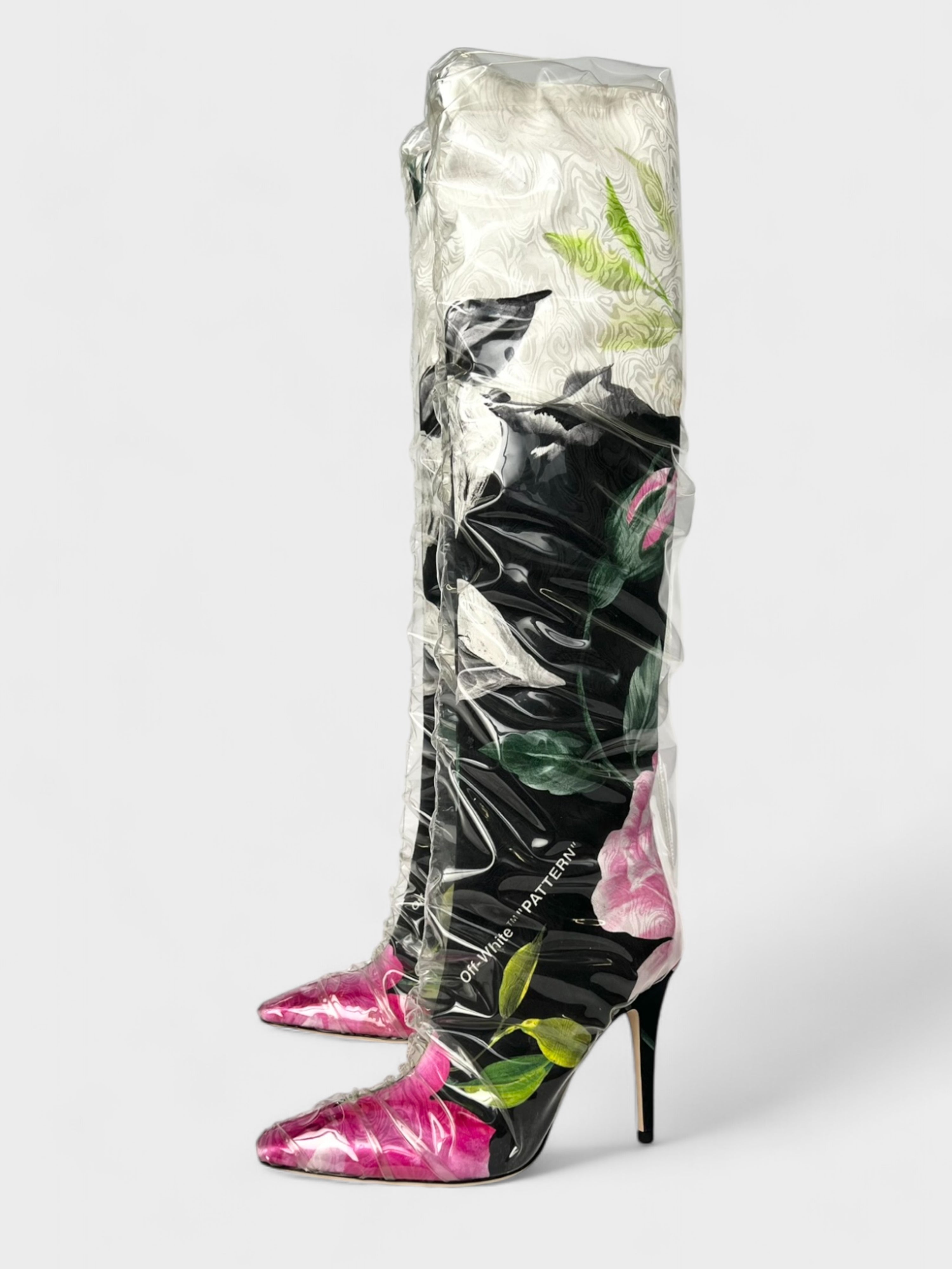 Off White x Jimmy Choo Knee High Floral Boot