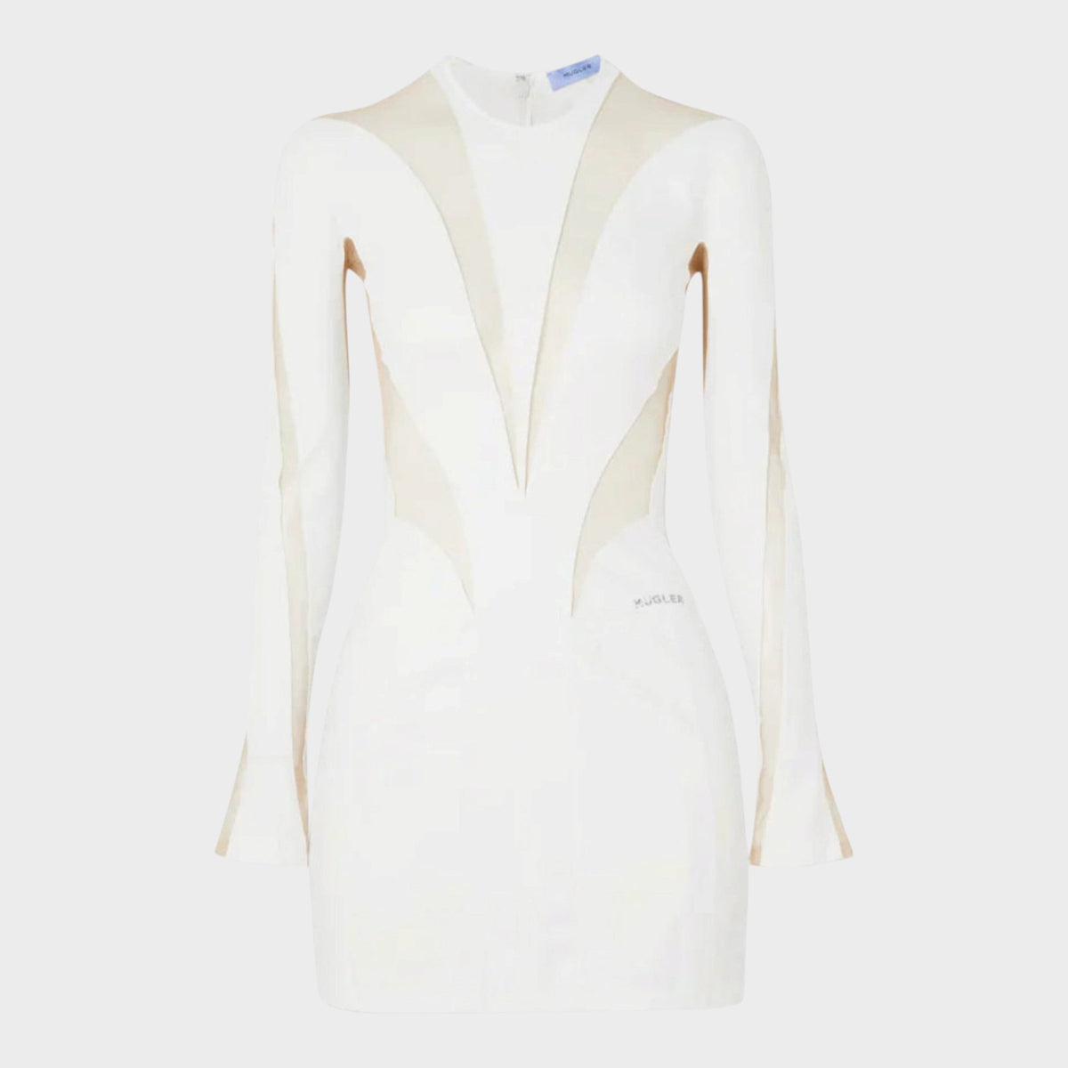 Long-Sleeve Mini Dress White