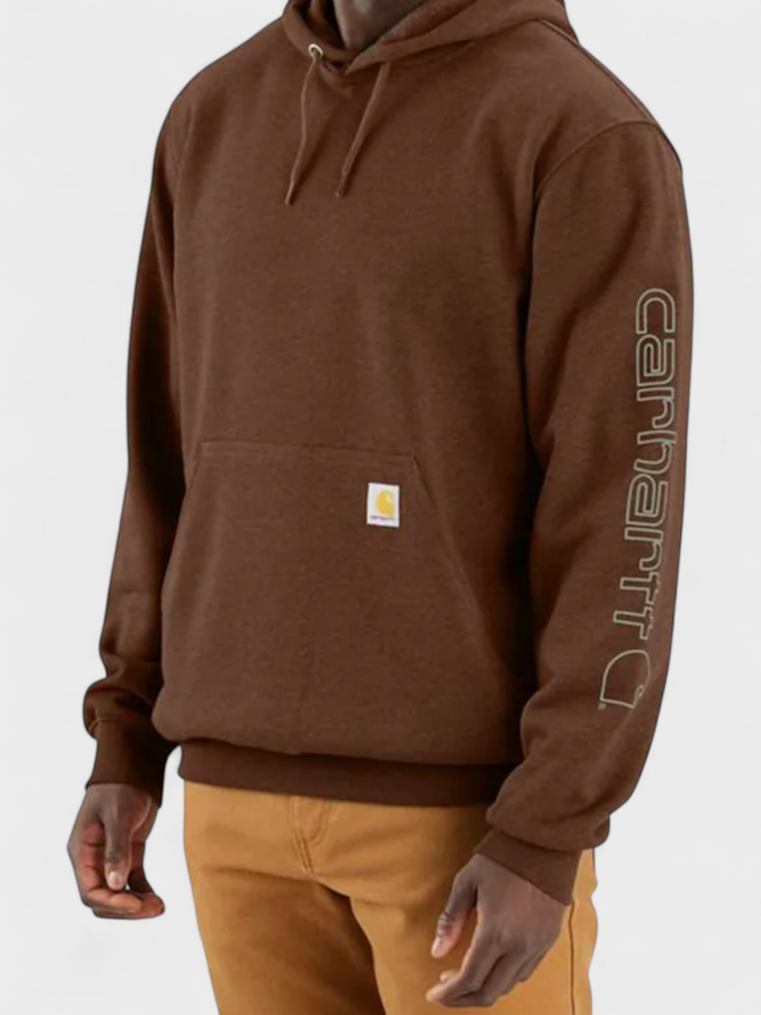 Carhartt Sleeve Logo Loose Fit Hoodie Brown