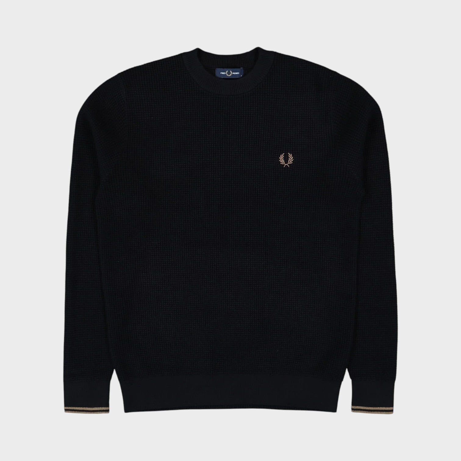 Waffle Stitch Sweater Black