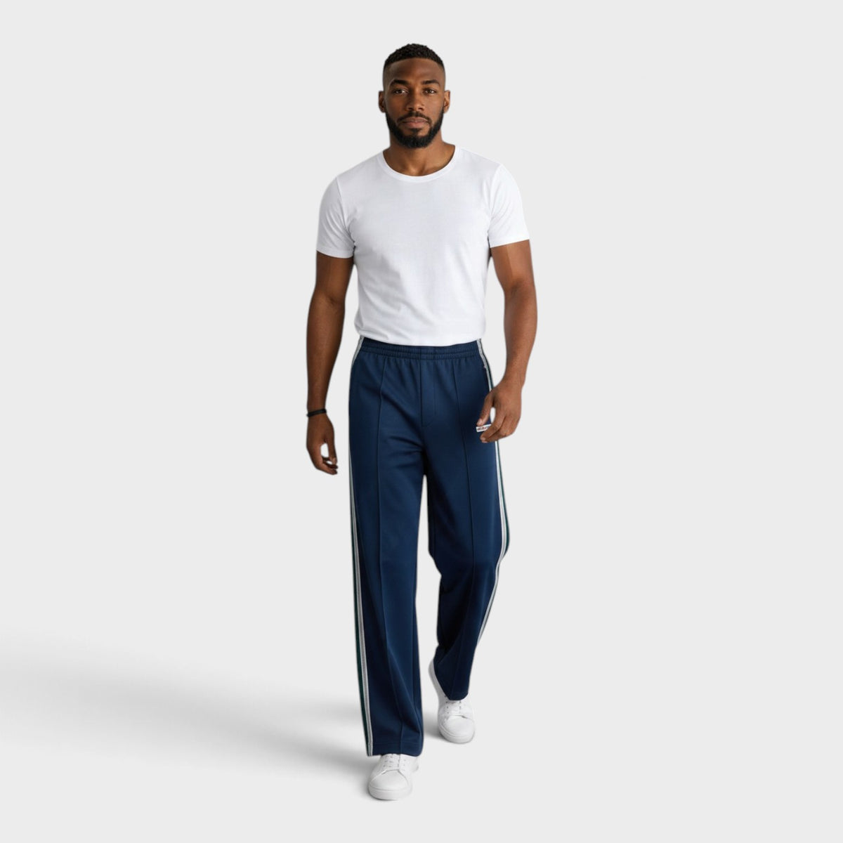 Logo Mesh Tape Track Pants Navy