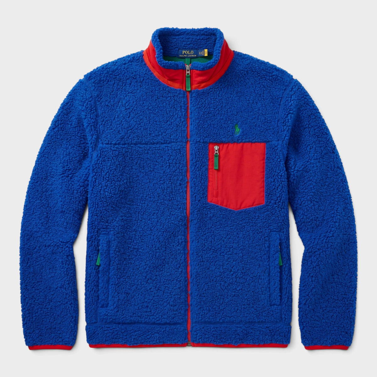 Pile Fleece Hybrid Jacket Blue Red Green