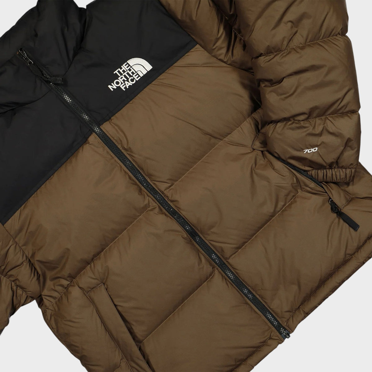 1996 Retro Nuptse Jacket Smokey Brown TNF Black