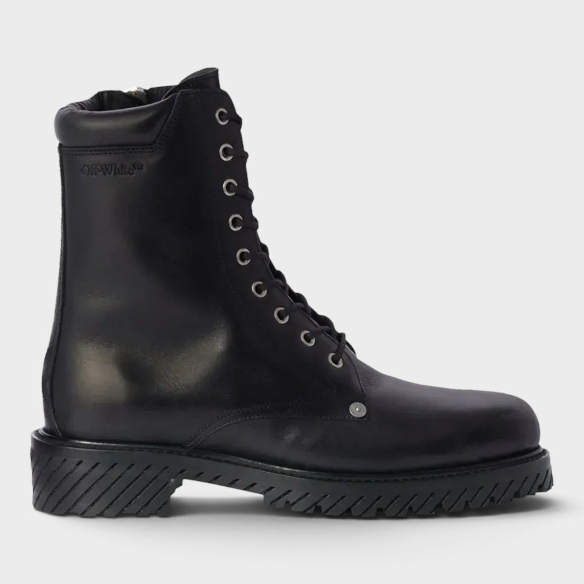 Diag Lace-Up Combat Boot Black