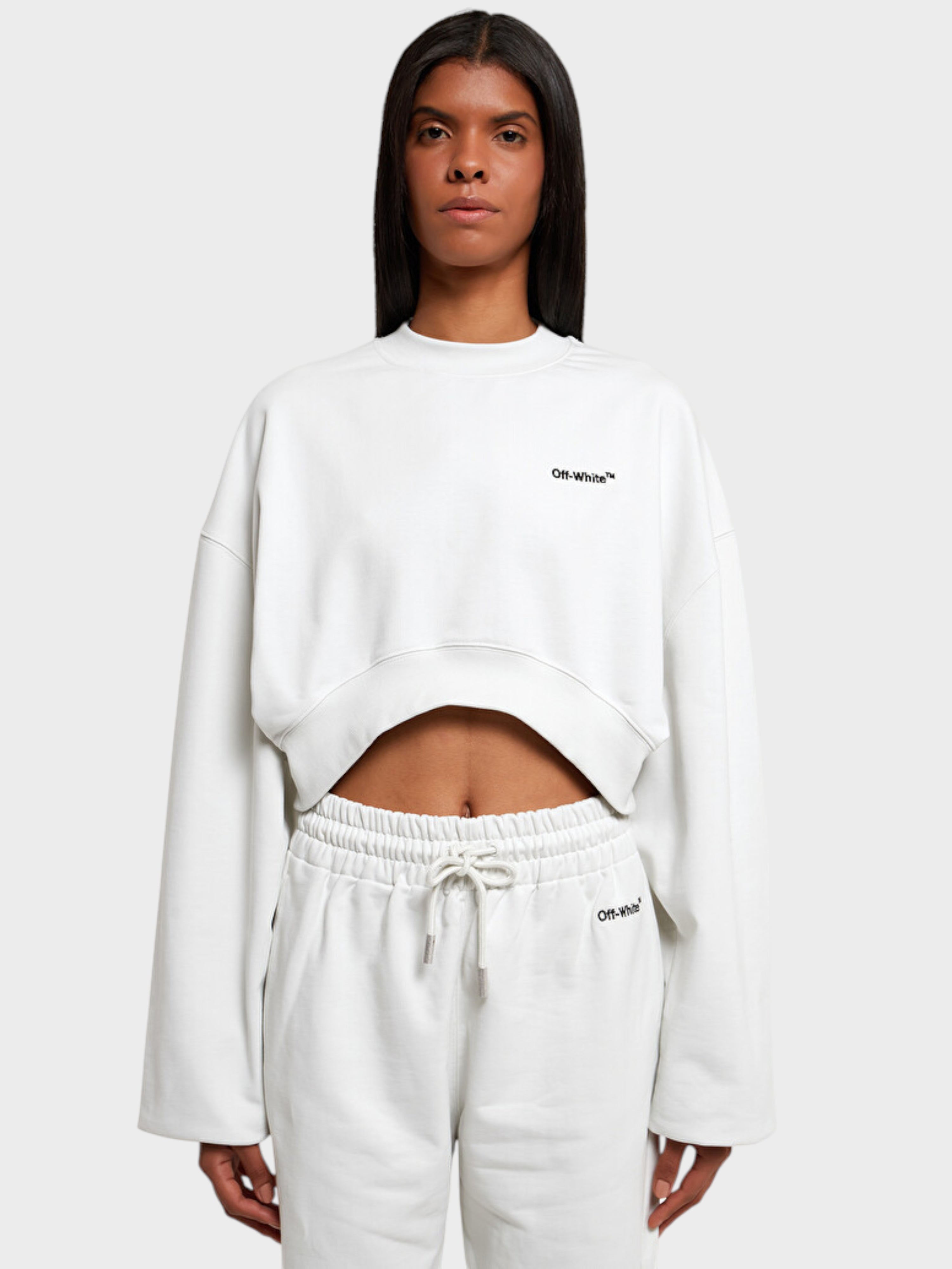 Off-White For All Helv Cropped Over Crewneck White