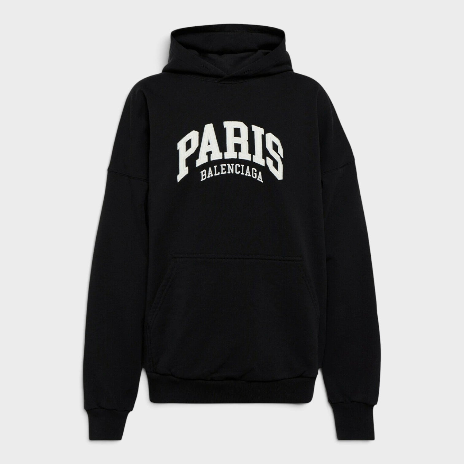 Cities Paris Wide Fit Logo Hoodie Black White