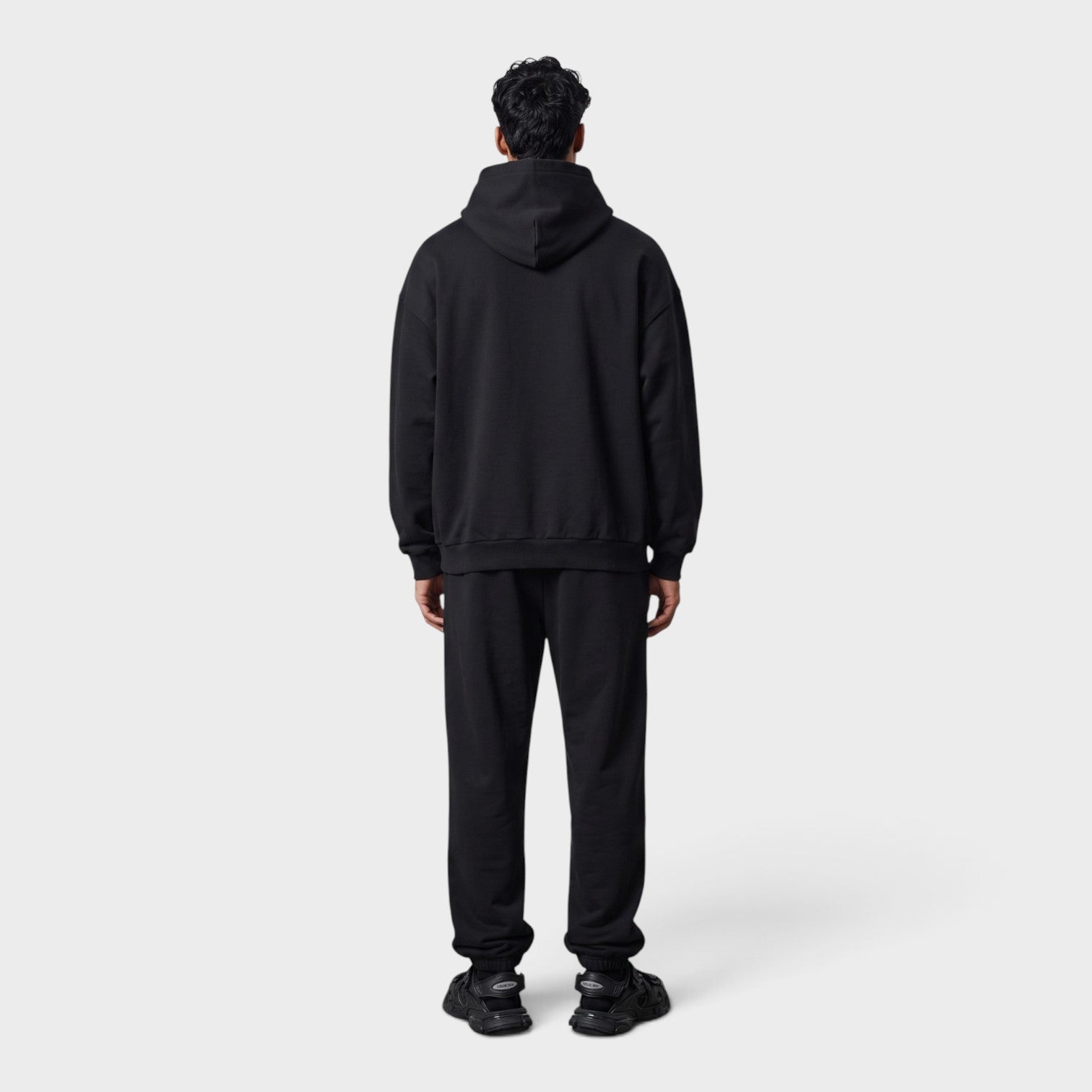 Cities Paris Wide Fit Logo Hoodie Black White