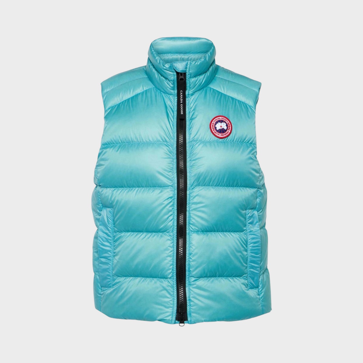 Supplied Fashion Canada Goose Cypress down vest in boulevard blue with a front zipper and signature logo patch