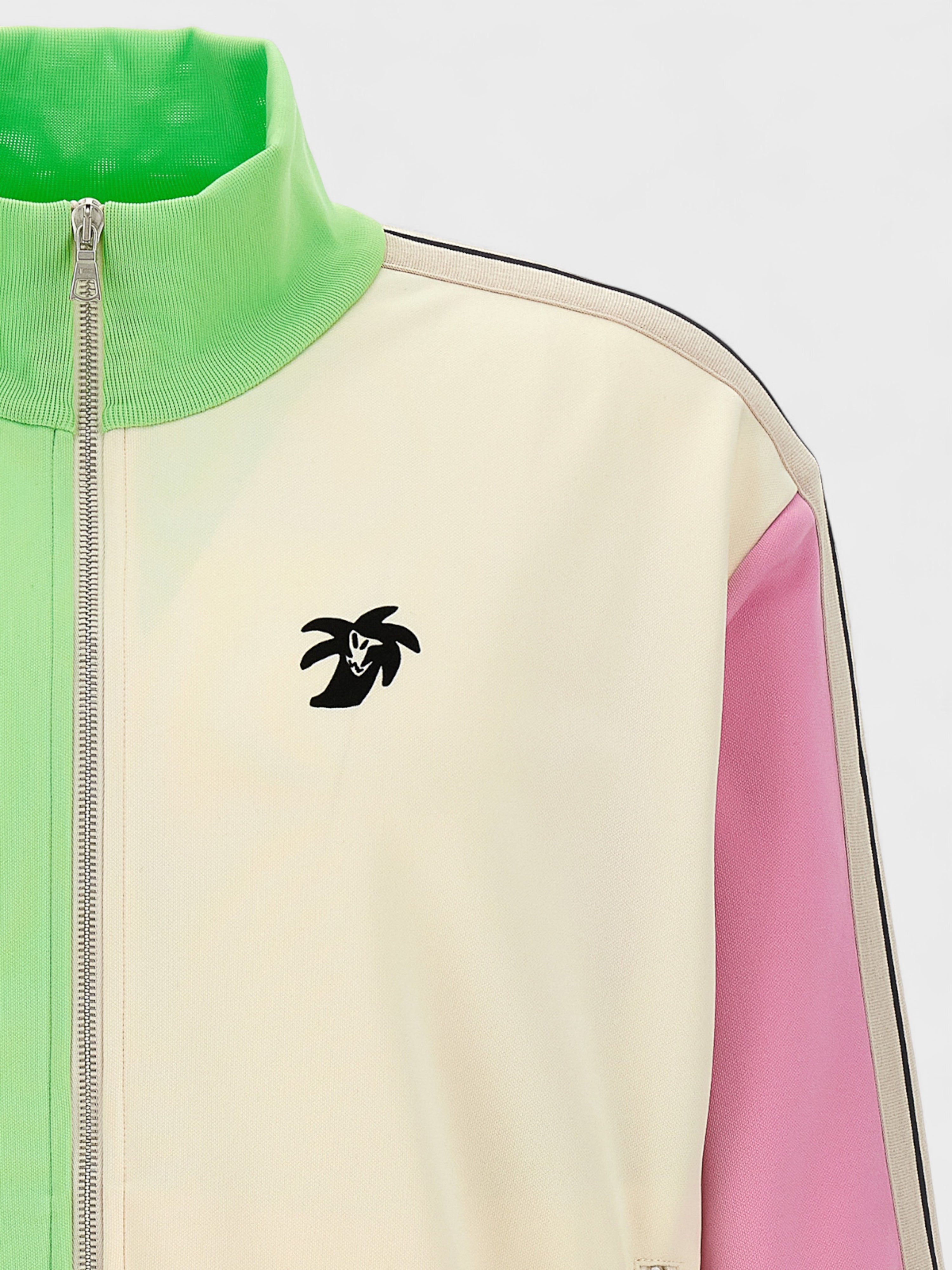 Palm Angels Shirt Collar Knit Track Jacket Light Green
