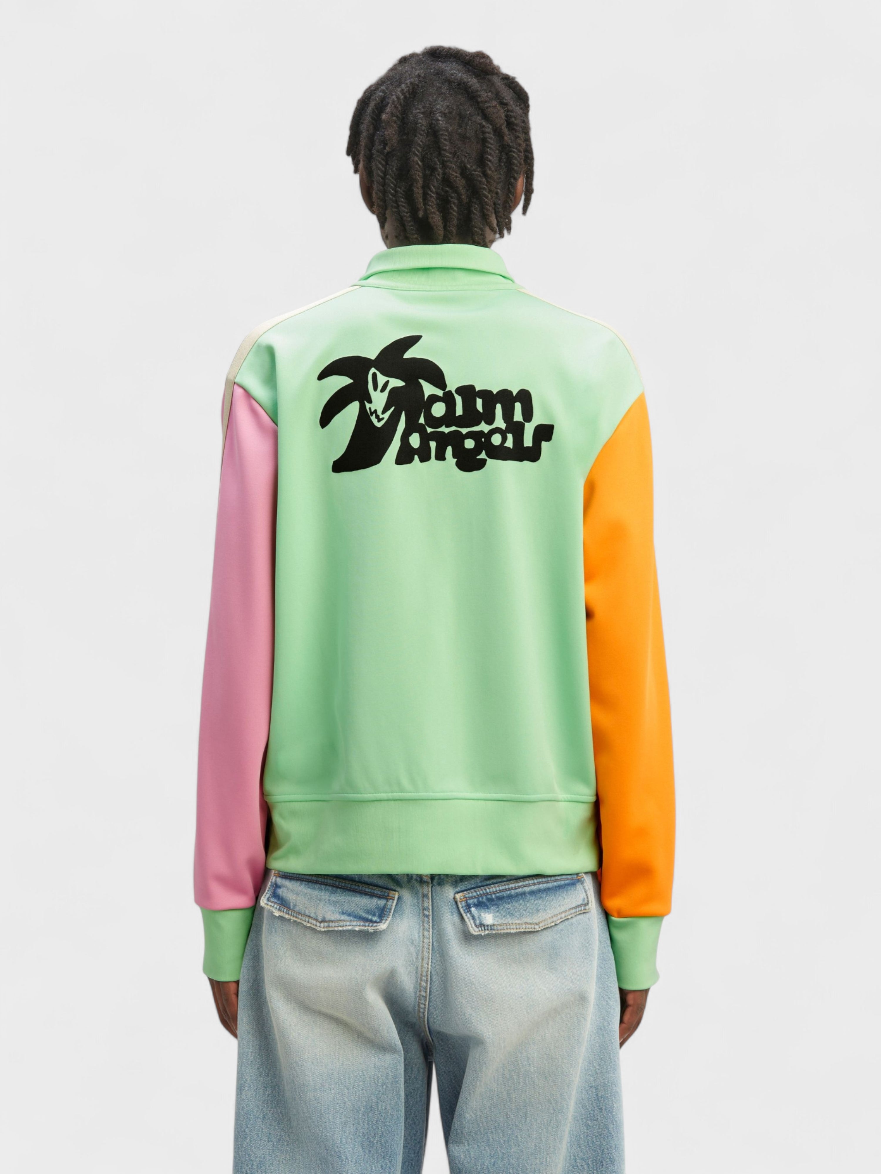 Palm Angels Shirt Collar Knit Track Jacket Light Green