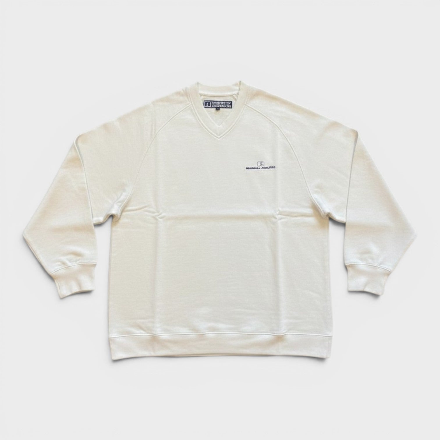 V Neck Logo Sweatshirt Cloud White