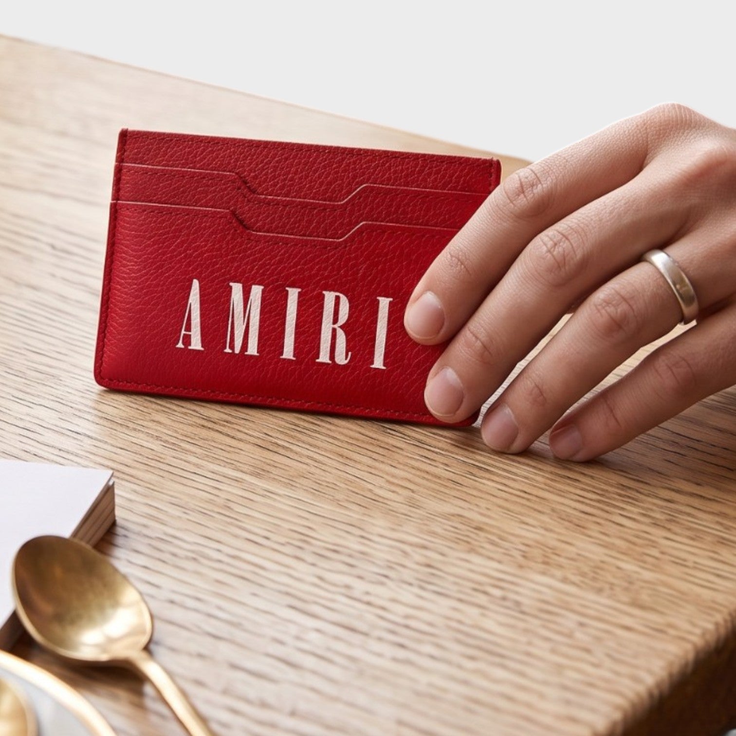 Logo Card Holder Red | Amiri