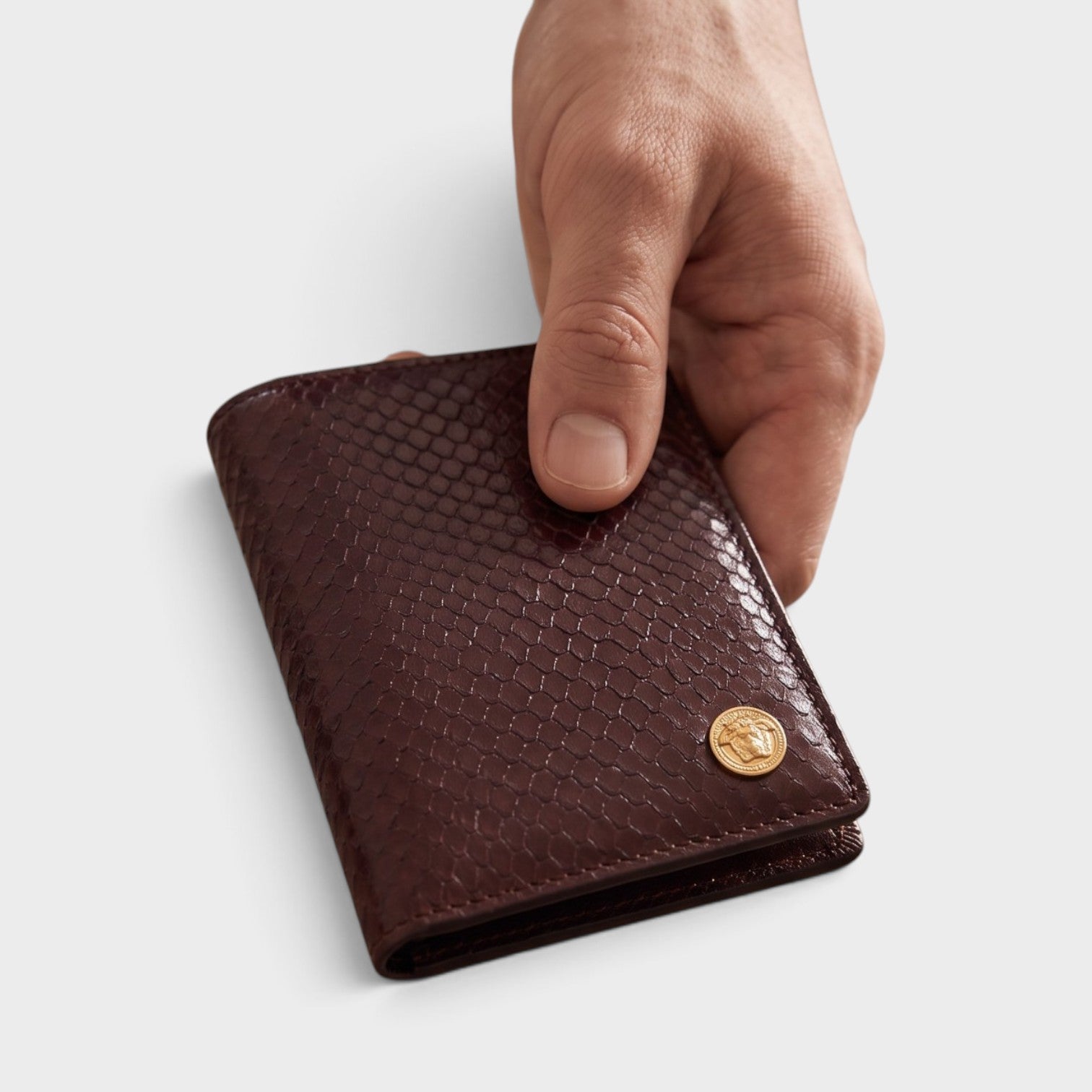 Medusa Bi-fold Wallet Ayer Printed Maroon Brown
