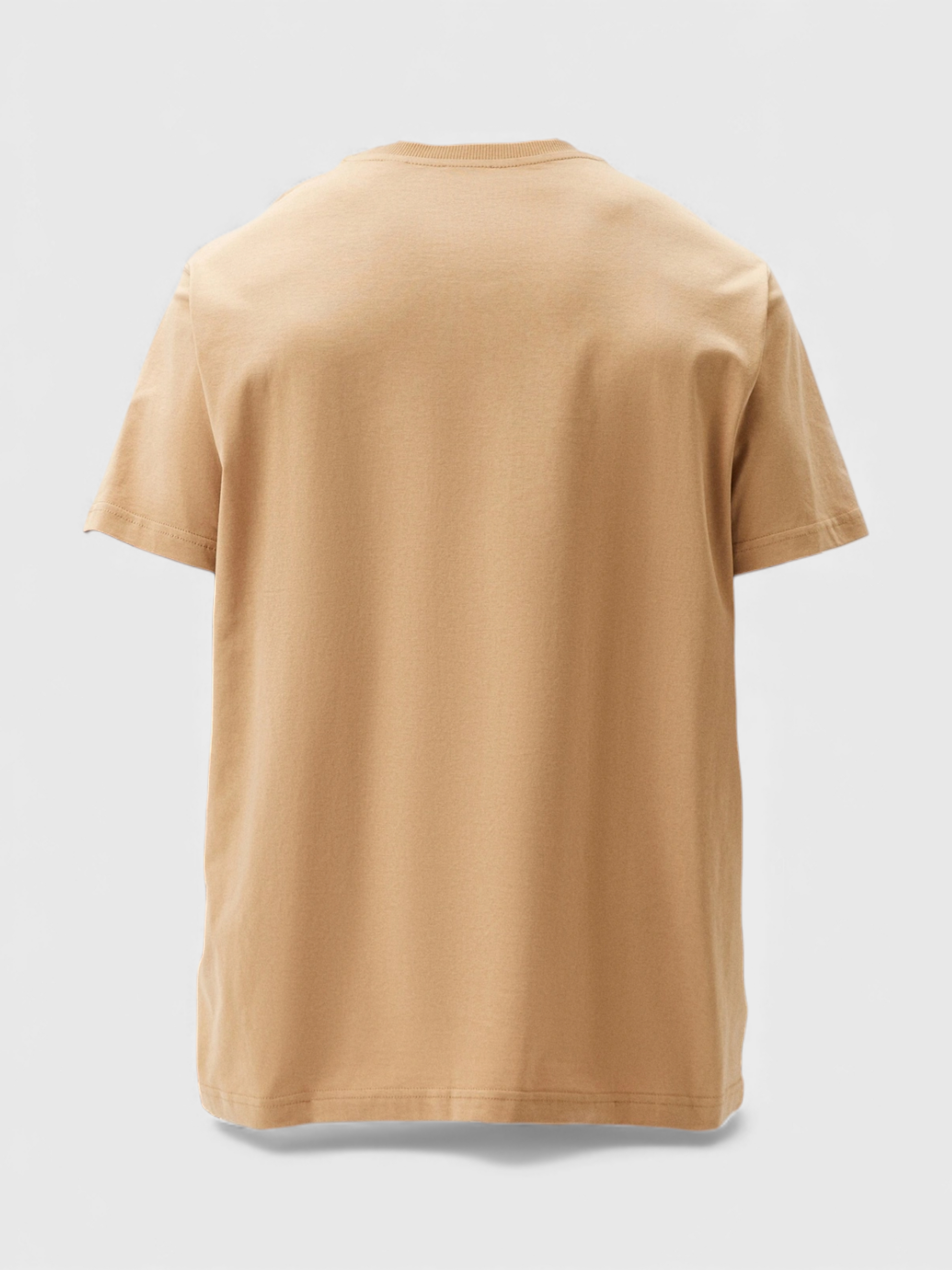 Burberry Logo Embroidered Cotton T-Shirt Soft Fawn
