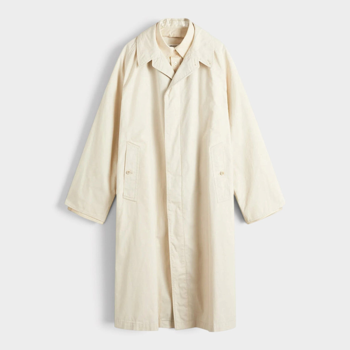 Longline Trench Coat Ivory White