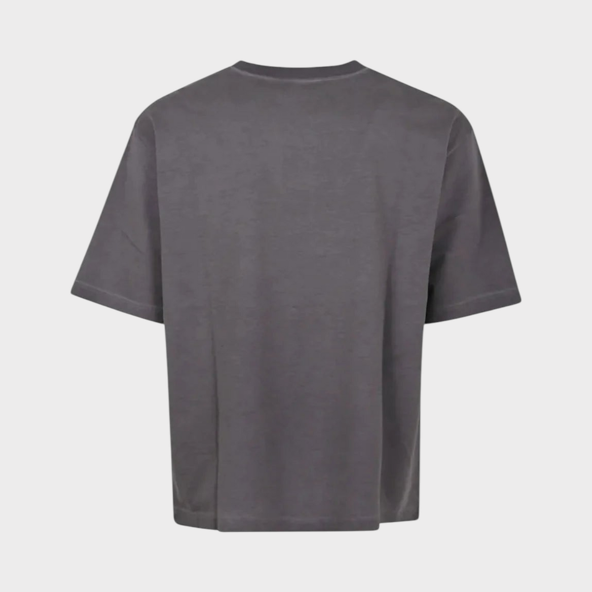 Back view of a Supplied Fashion Dsquared2 loose fit grey cotton t-shirt with a plain back and relaxed silhouette.
