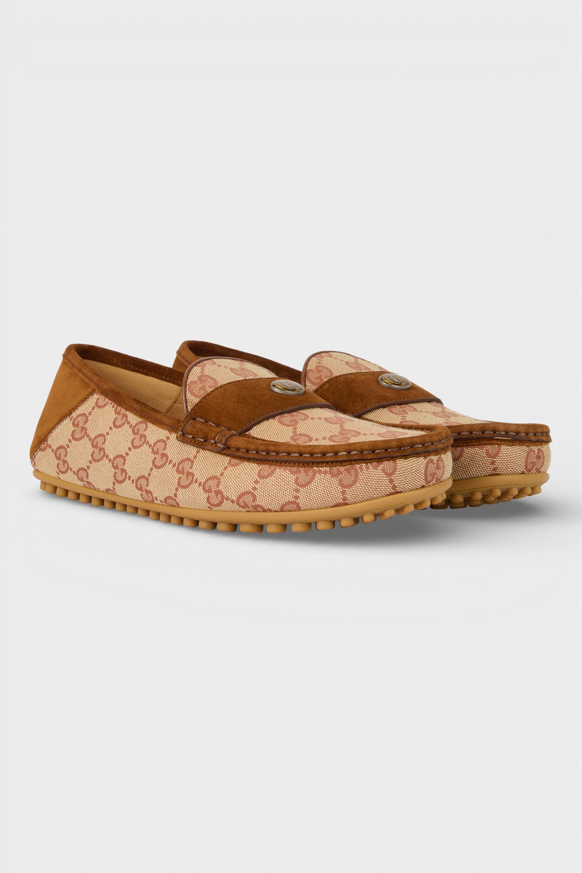 Gucci GG Monogram Loafers Brown