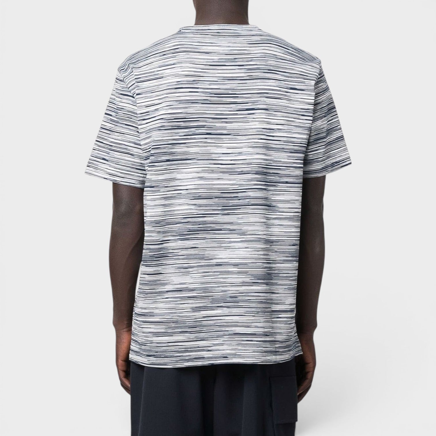 Space Dye Short Sleeve T-Shirt Navy White