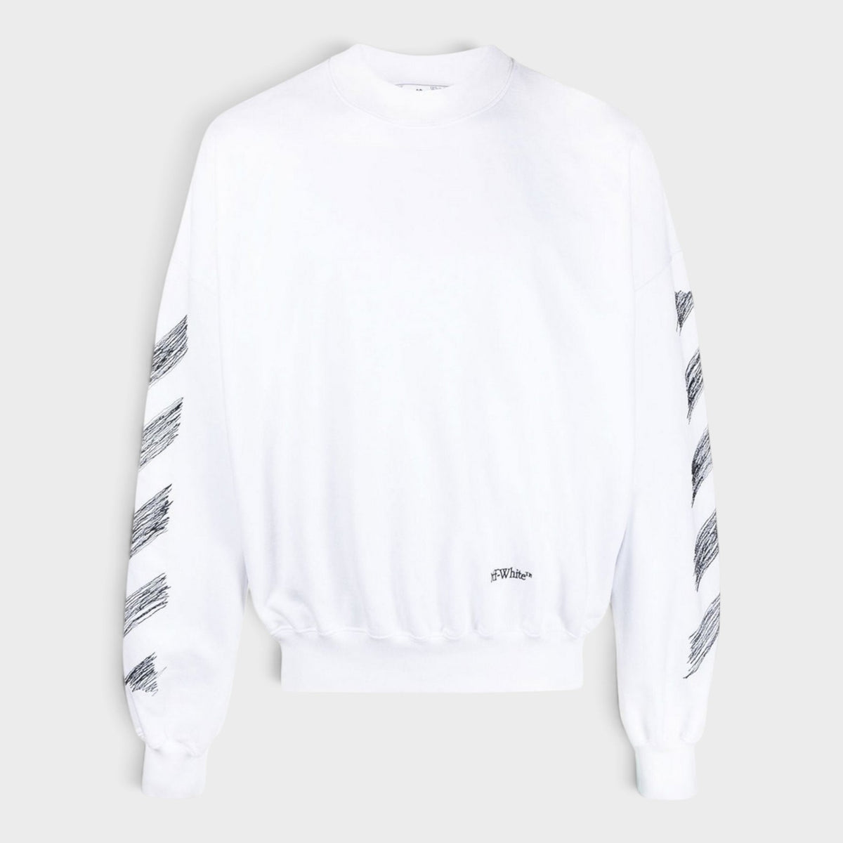 Scribble Diag Print Sweatshirt White