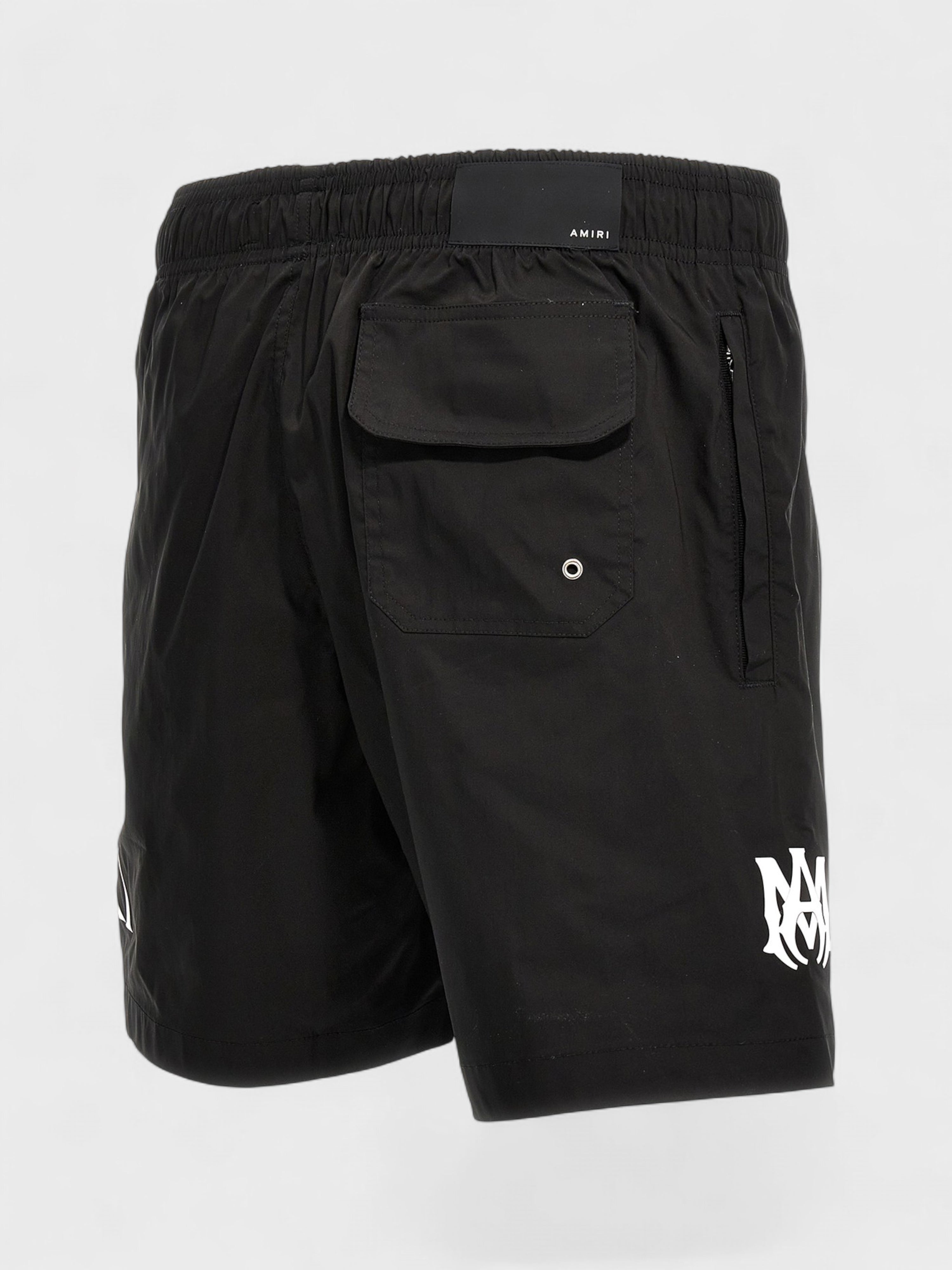 Amiri Double Logo Swim Trunk Black