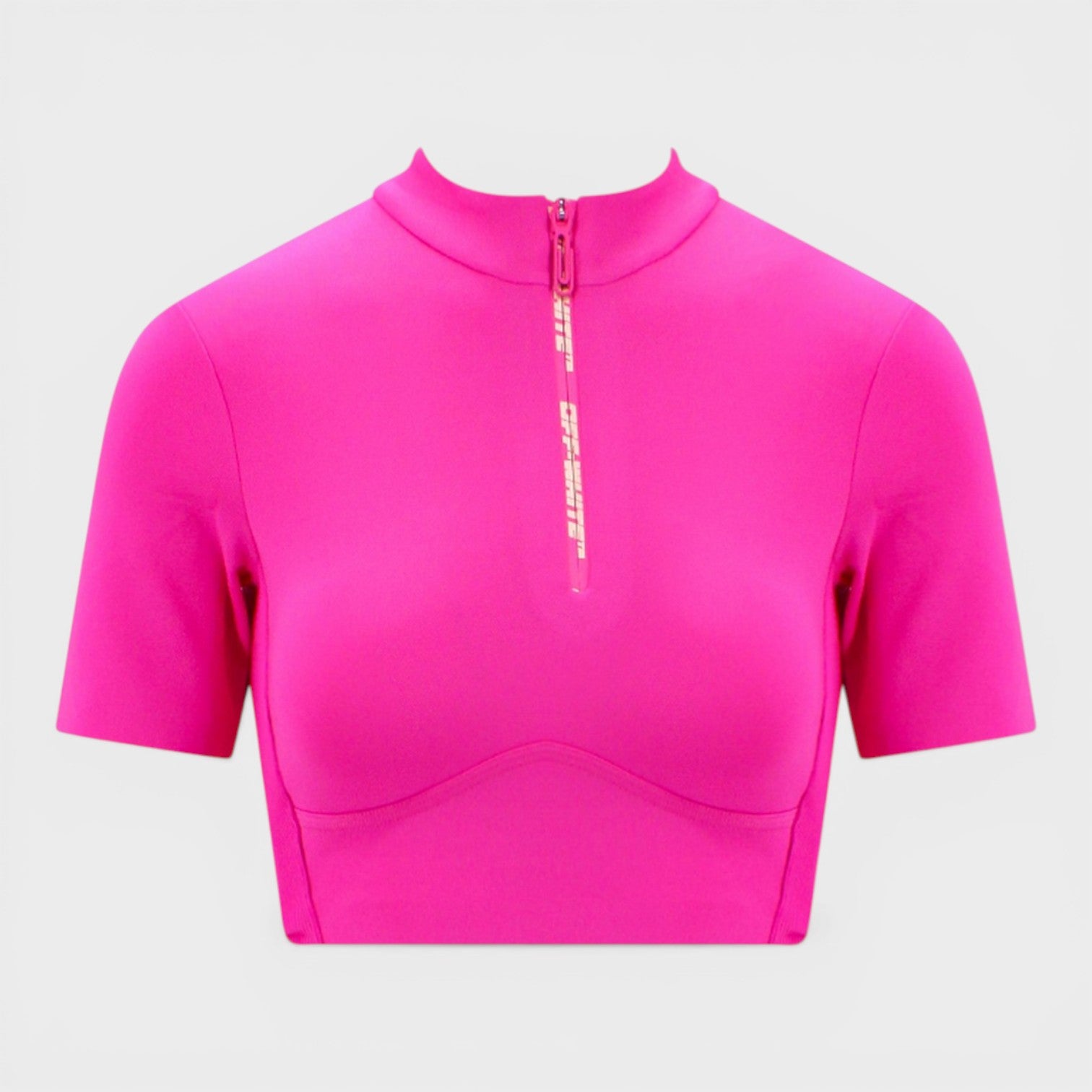 Zip Logo Crop Tee Fuchsia