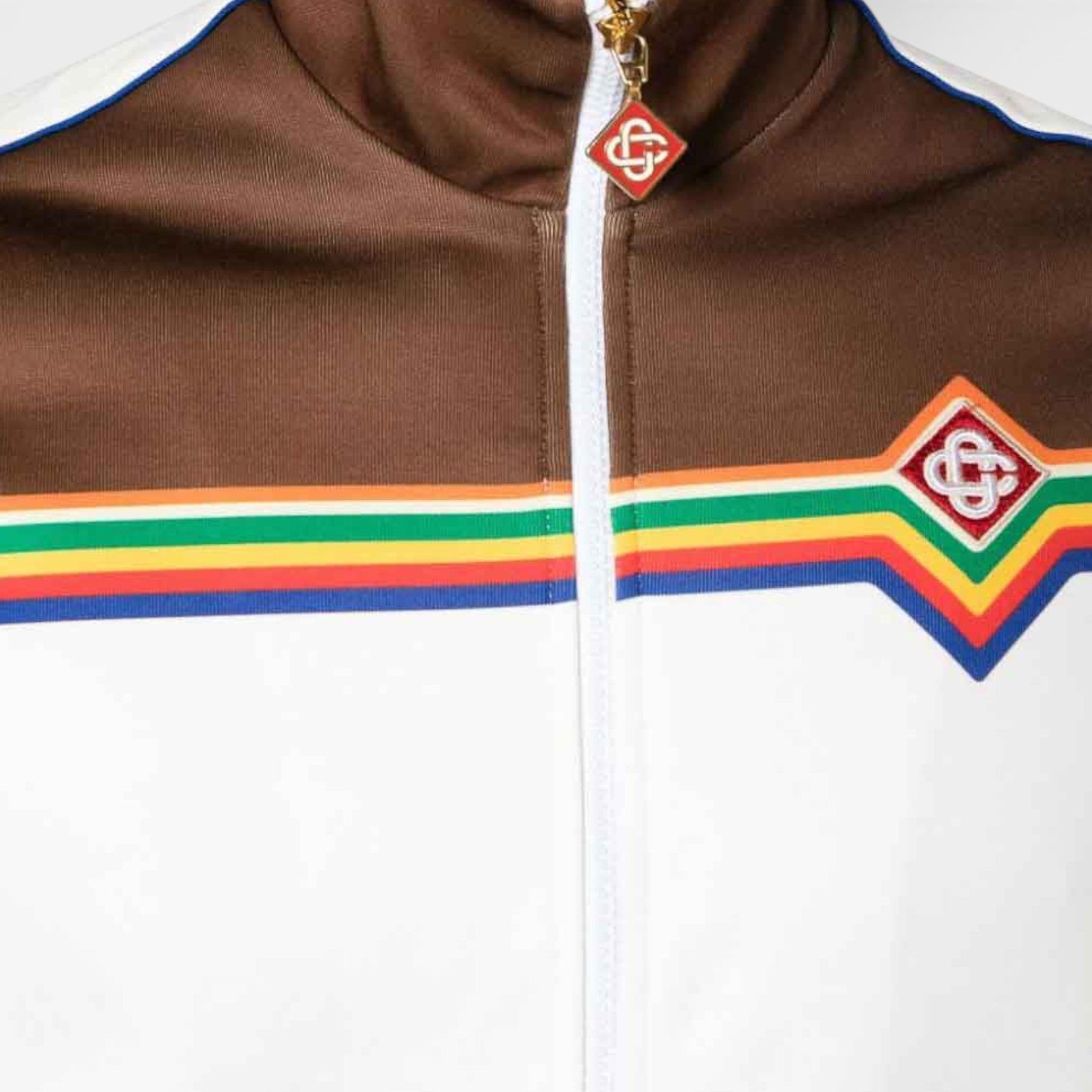 Printed Tricot Track Top White