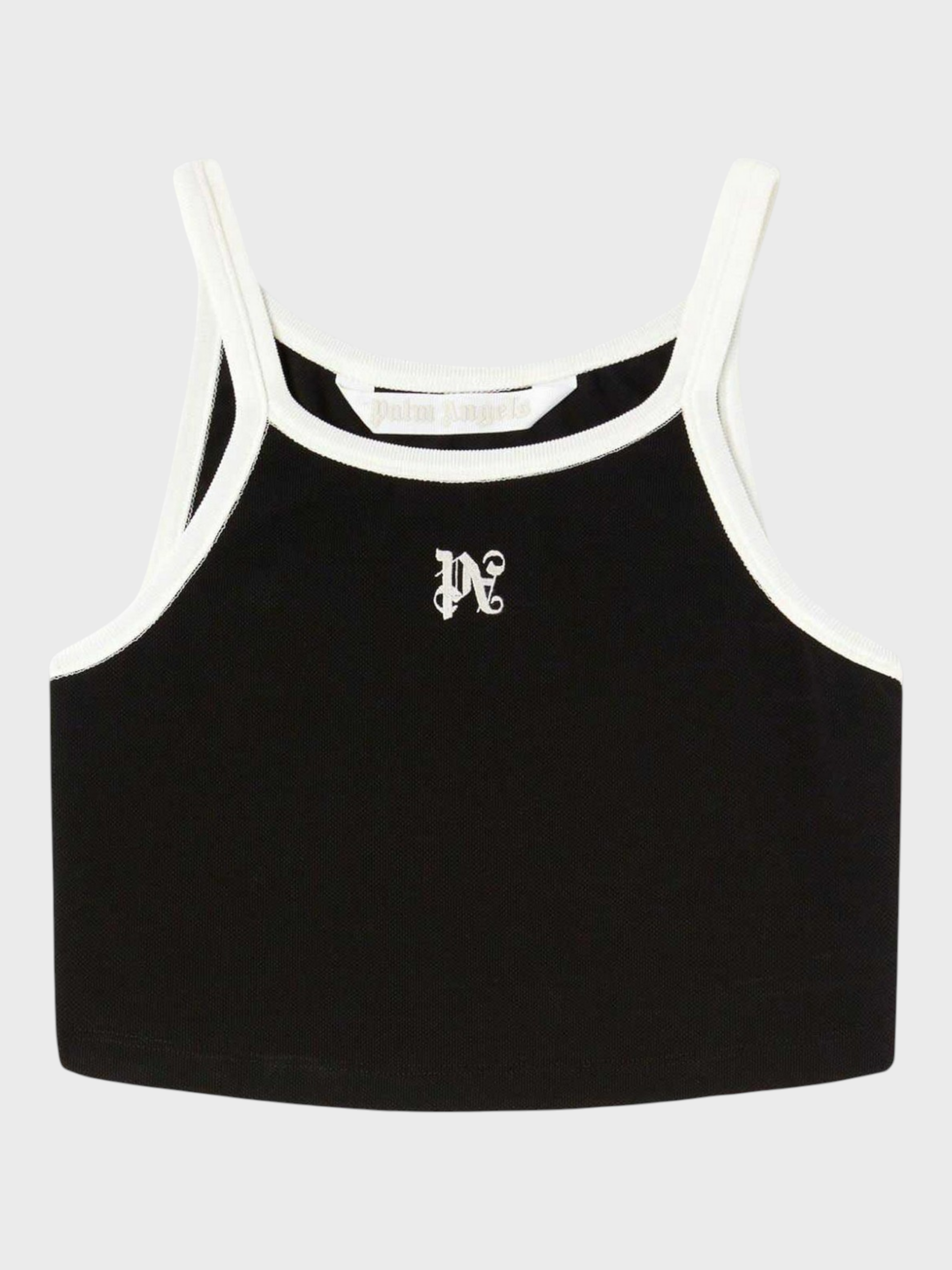 Palm Angels Monogram Tank Top Black White