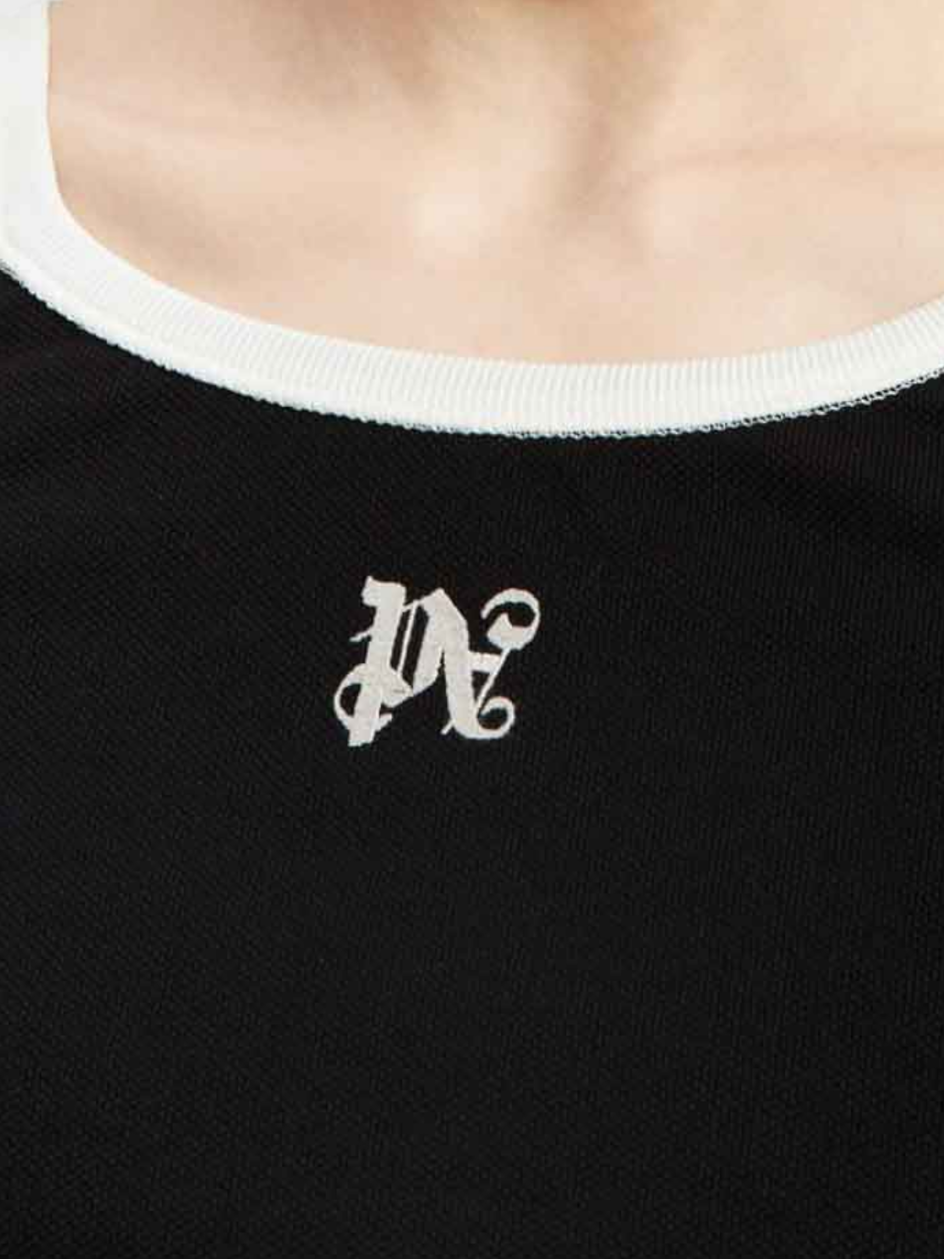 Palm Angels Monogram Tank Top Black White