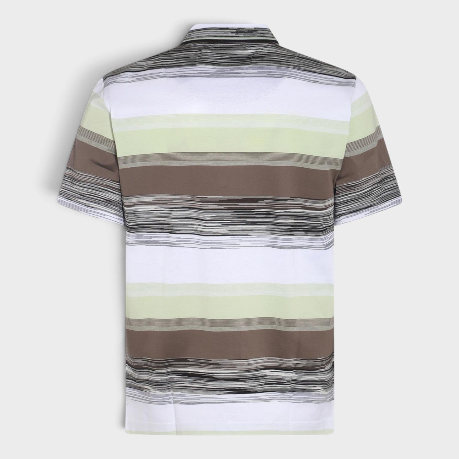 Slub Motif Printed Polo Shirt Dark Green