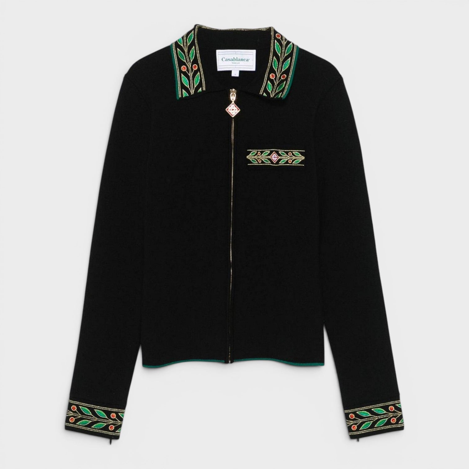 Embroidered Laurel Jacket Black