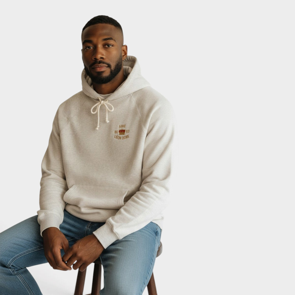 Crest Hoodie Oatmeal Melange Grey