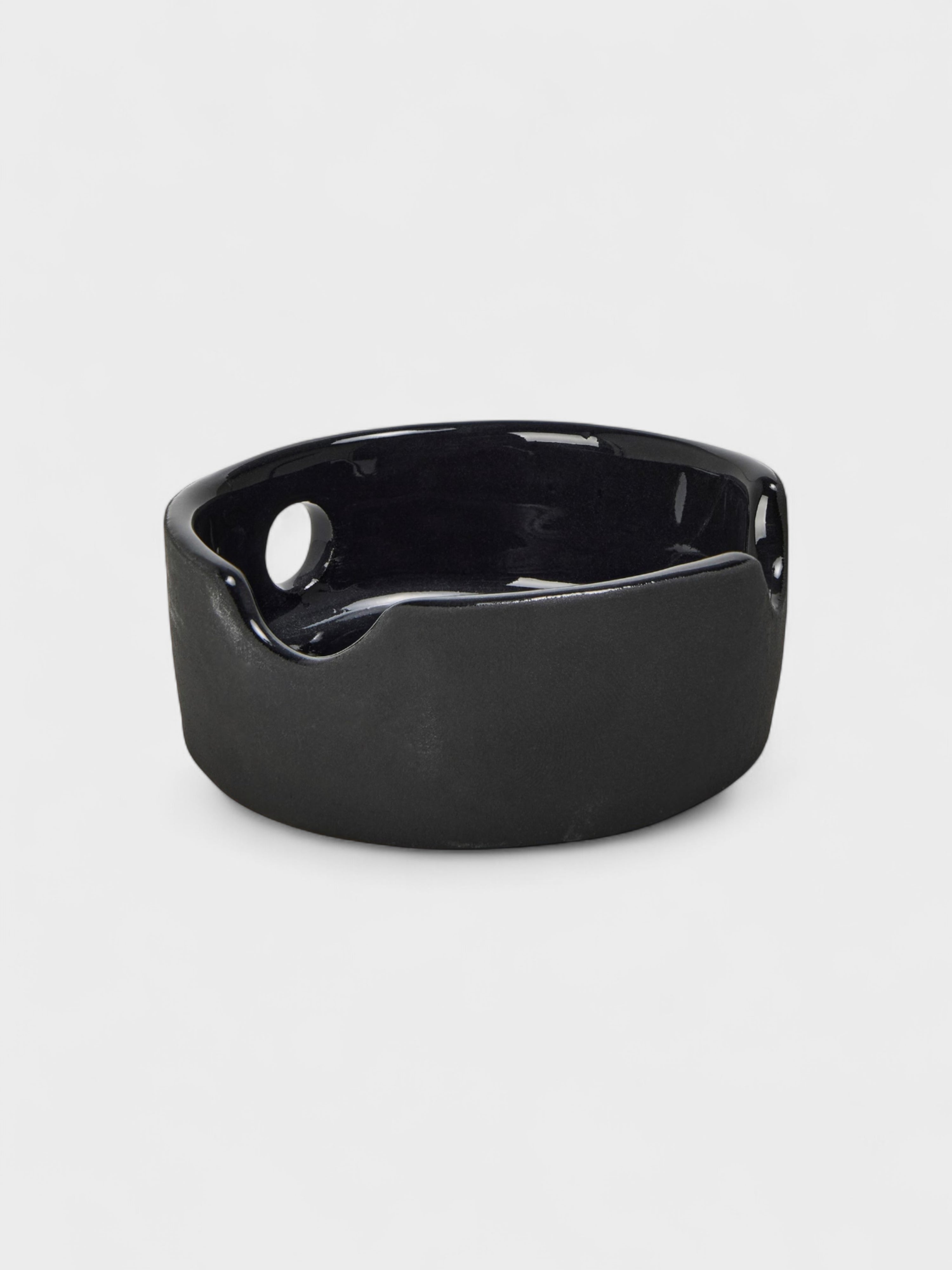 Off-White Matt Ceramics Ashtray Dark Grey