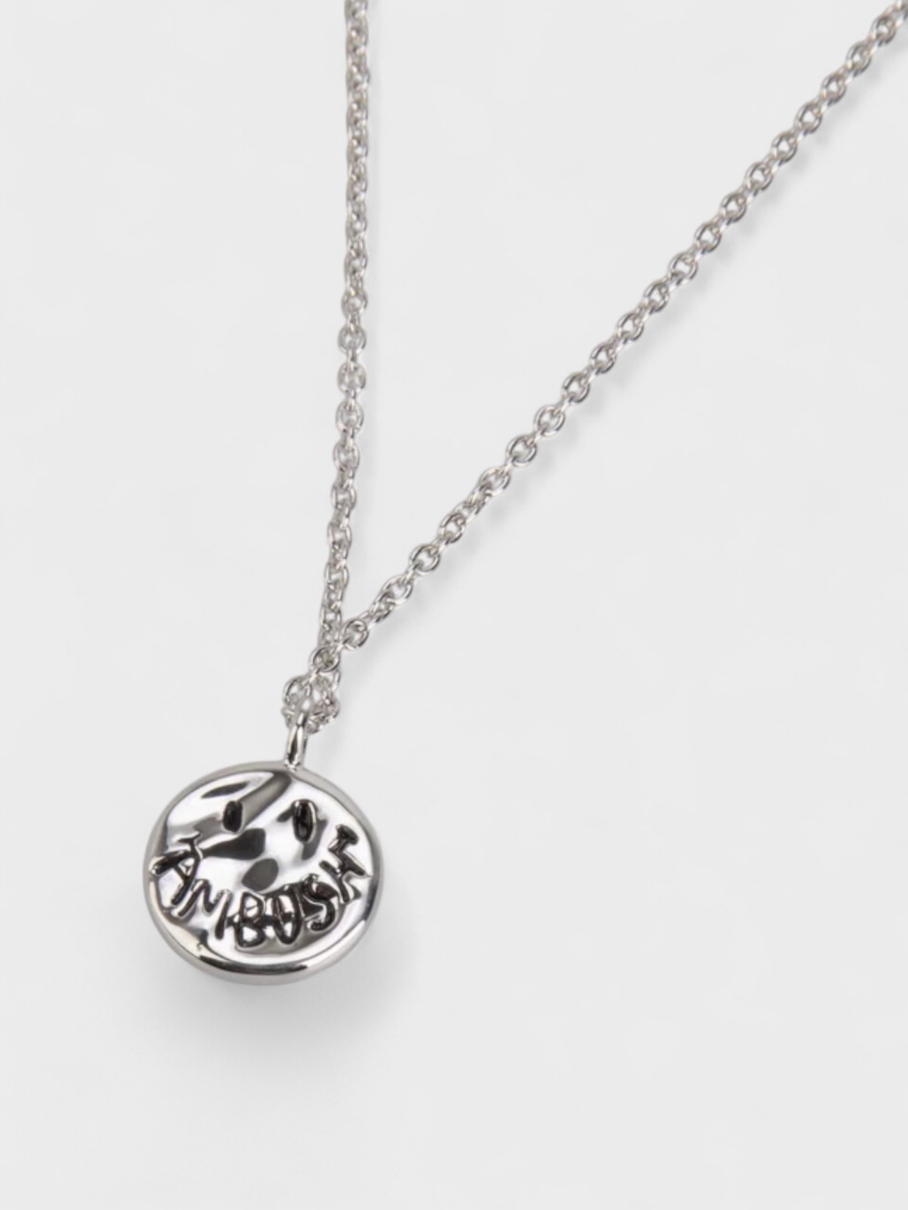 Ambush Smiley Charm Necklace Silver