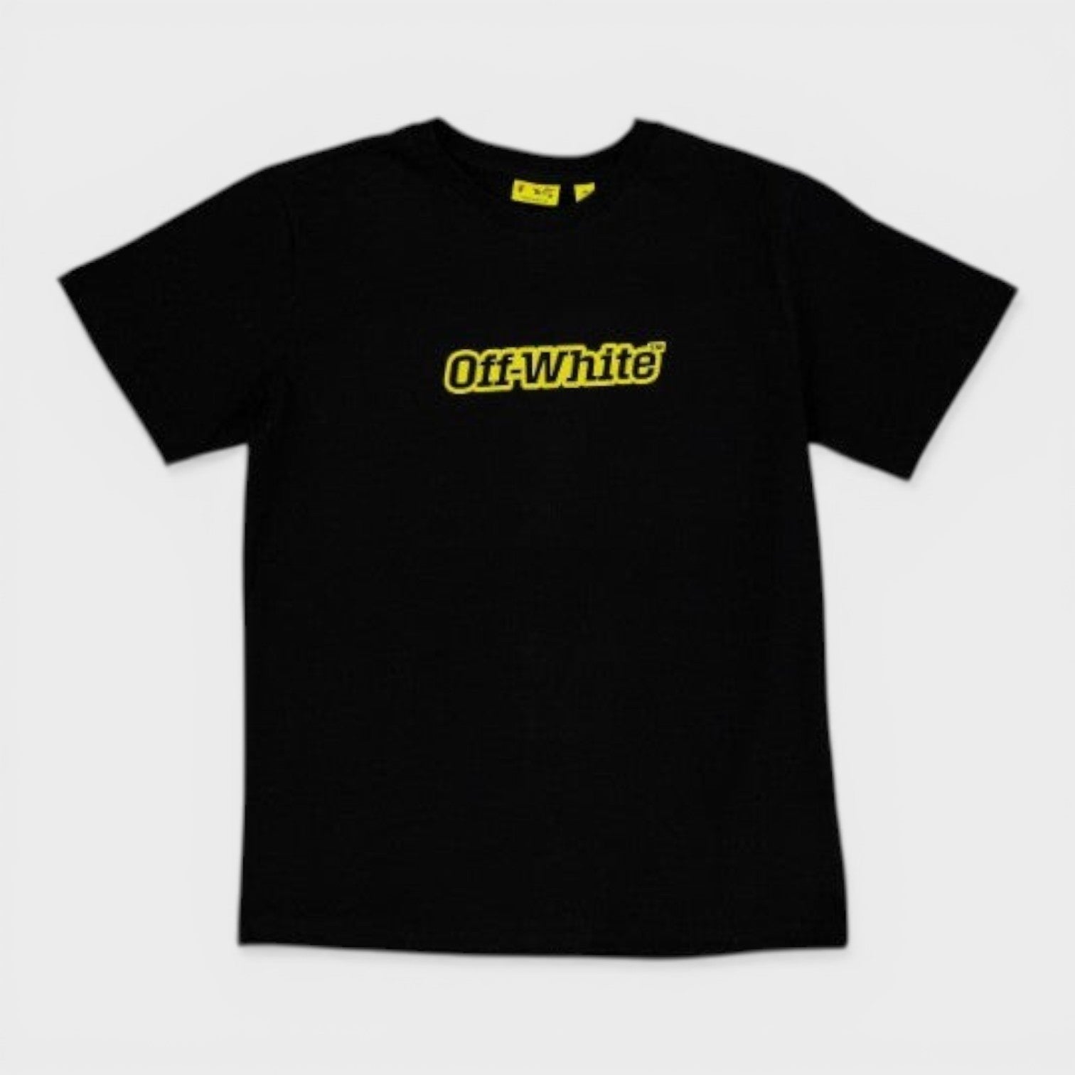 Outlined Logo Basic Fit Tee Black Yellow