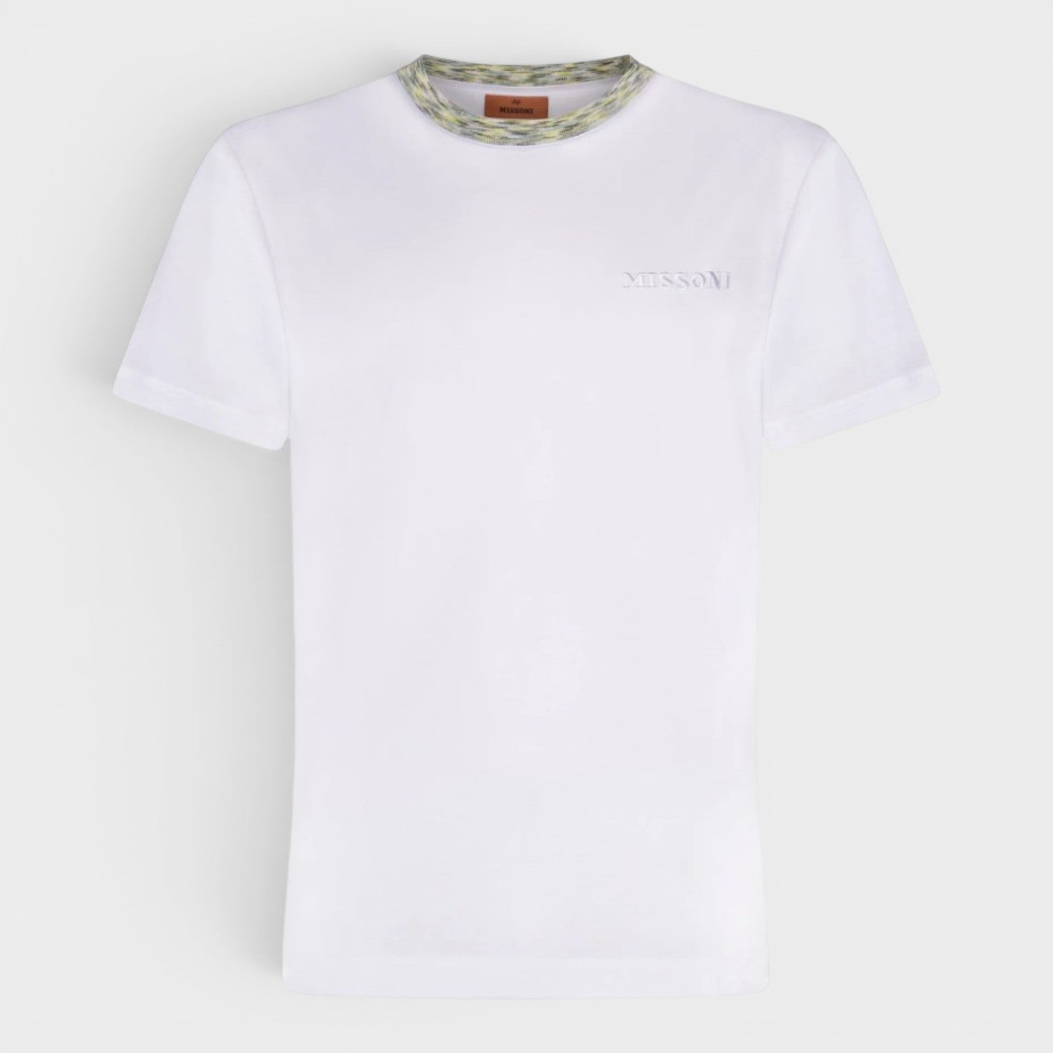 Contrast Neckline Detail T-Shirt White