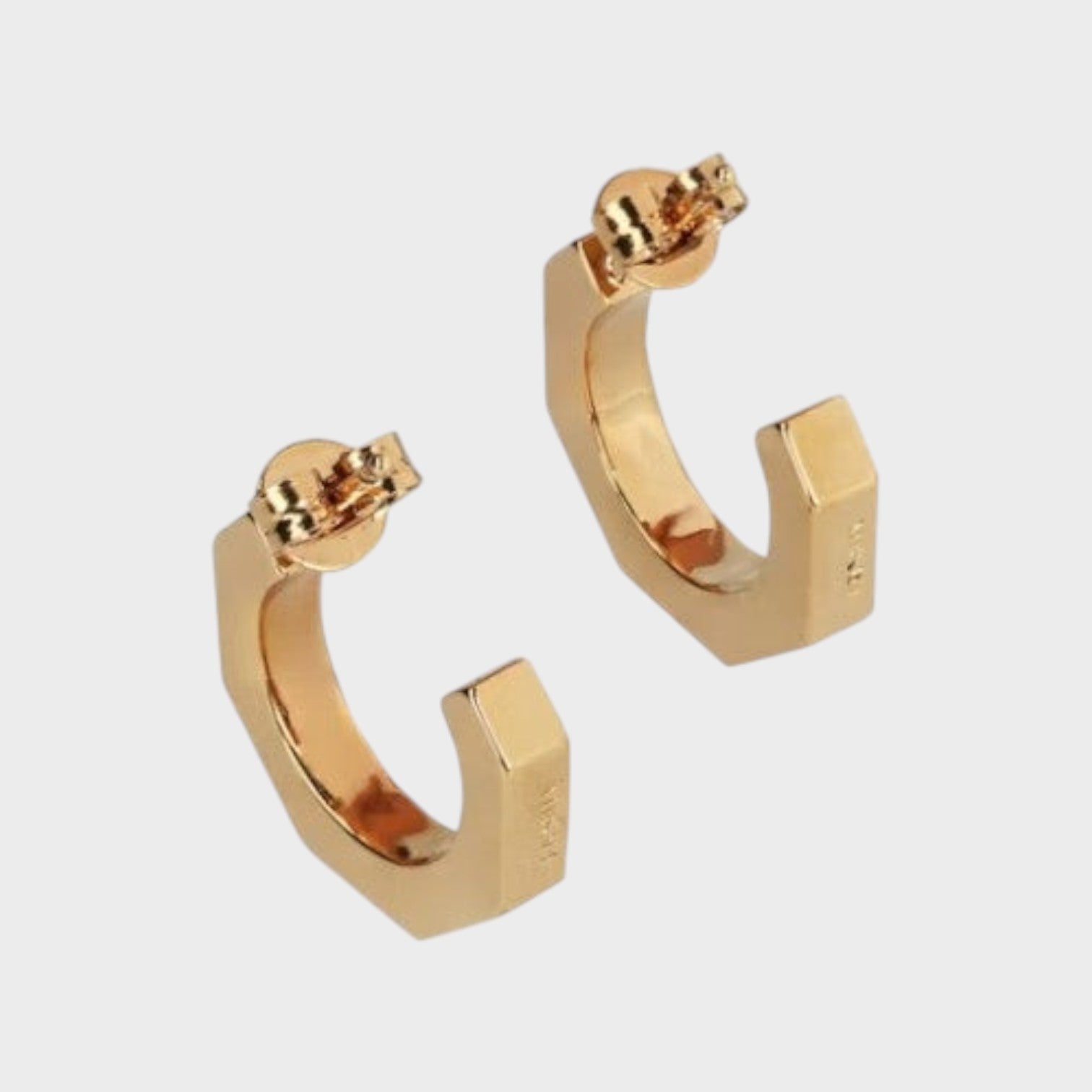 Greca Mini Hoop Earrings Gold