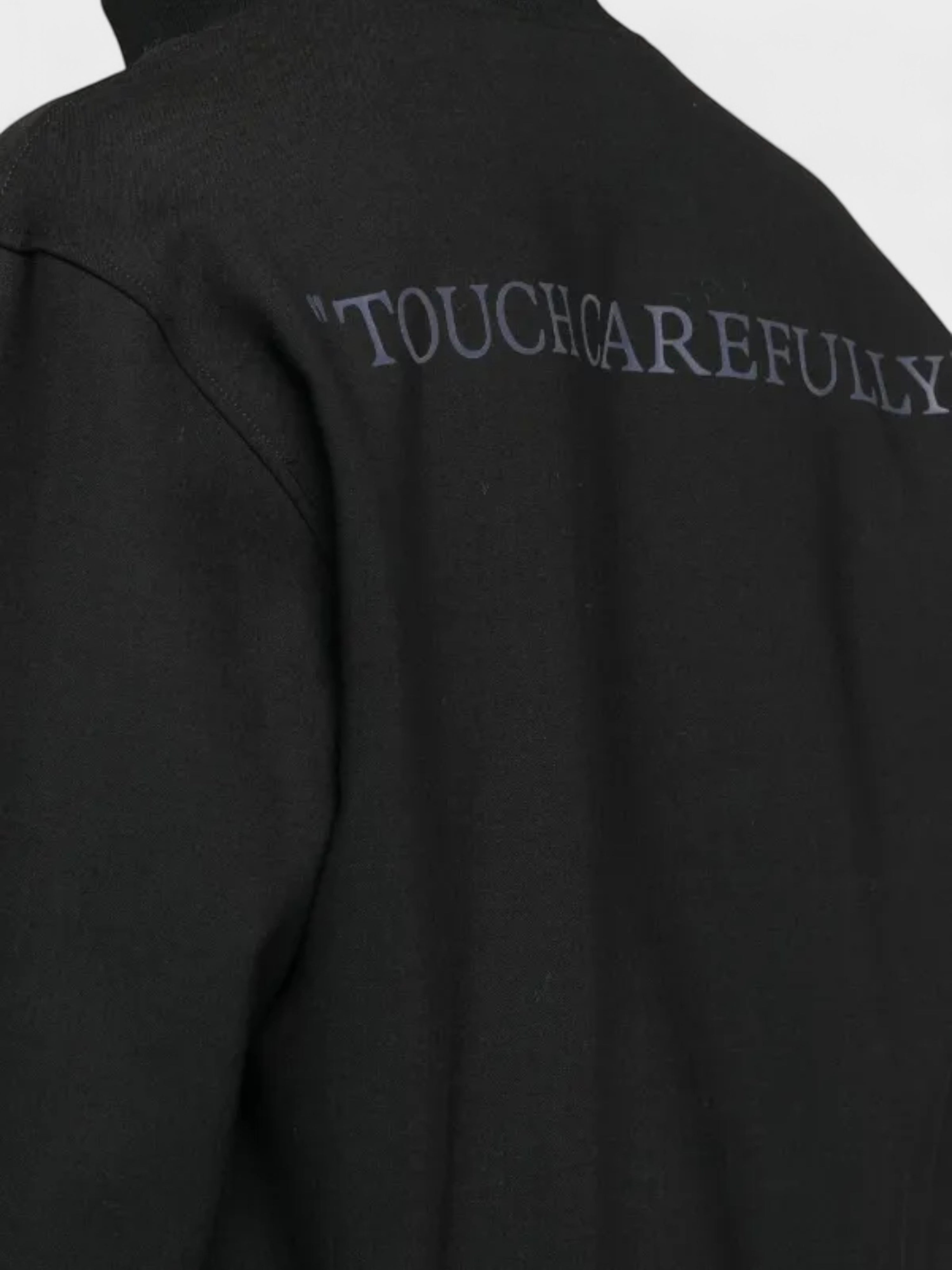 Off-White Quote Wool Slim Tracktop Black