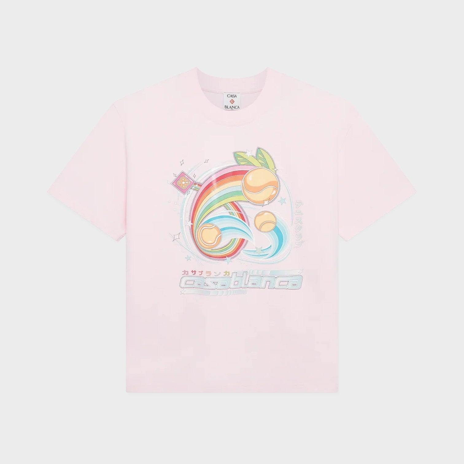 Manga Tennis Ball Printed T-Shirt Pale Pink