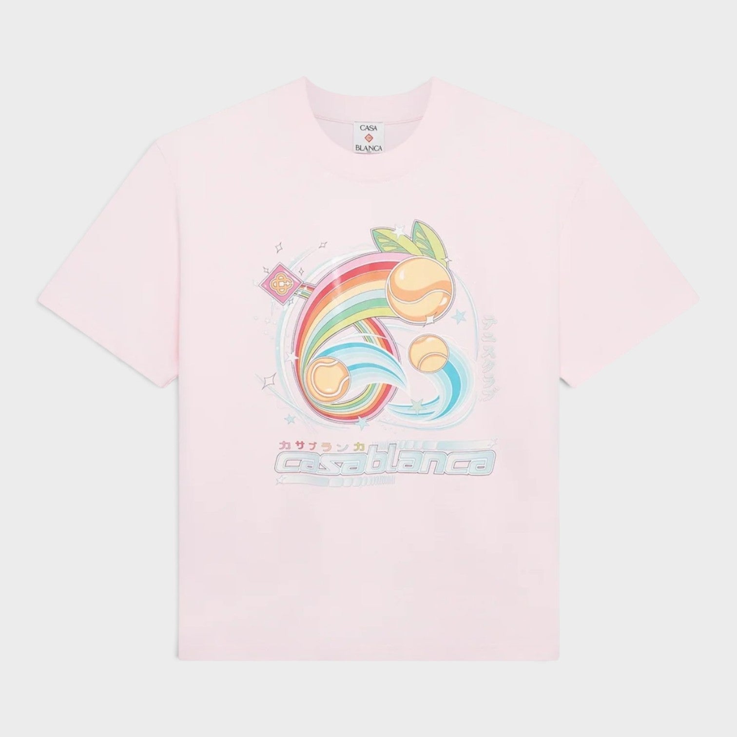 Manga Tennis Ball Printed T-Shirt Pale Pink
